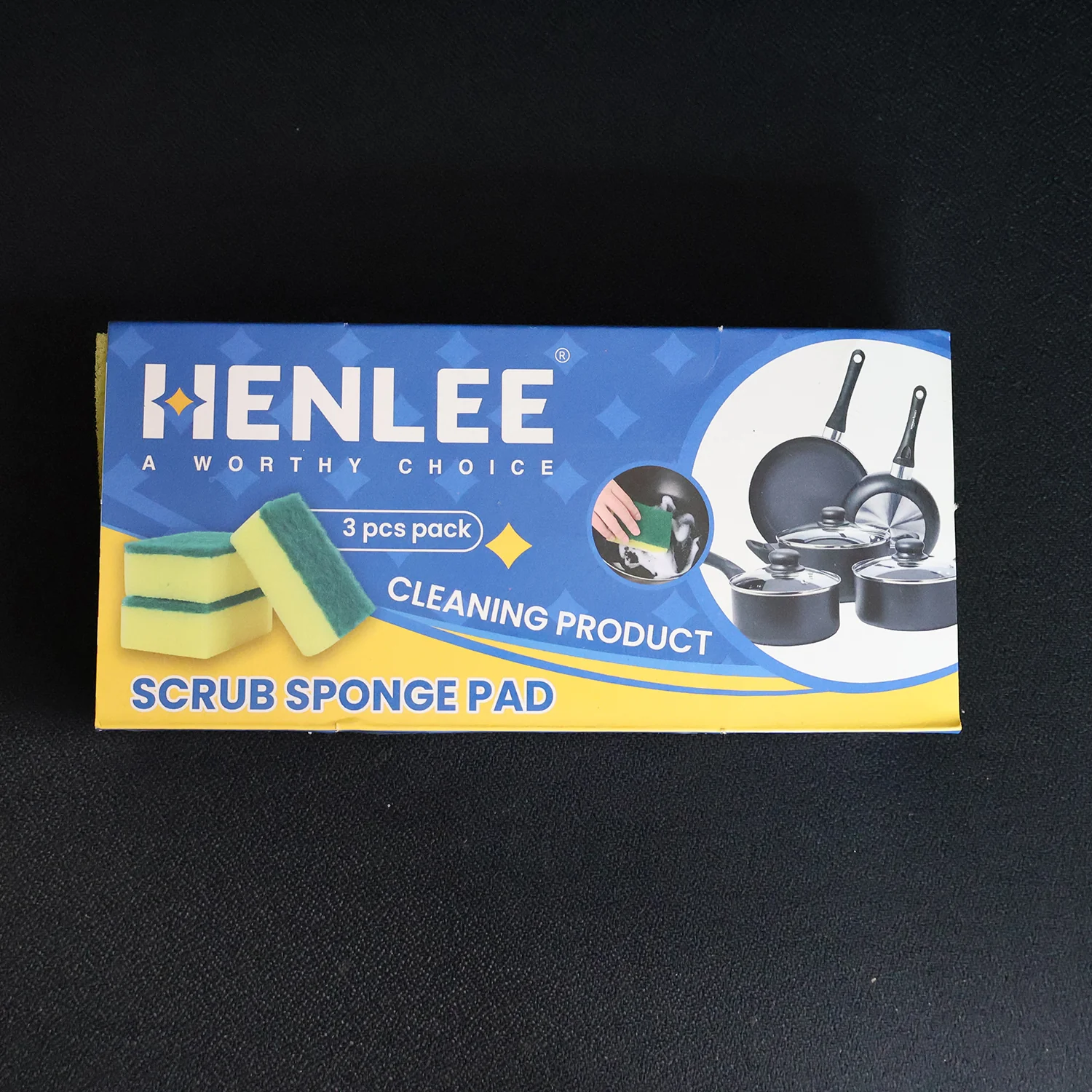 Scrub Sponge 2 in 1 PAD for Kitchen, Sink, Bathroom Cleaning Scrubber (3 Pc) - Image 9