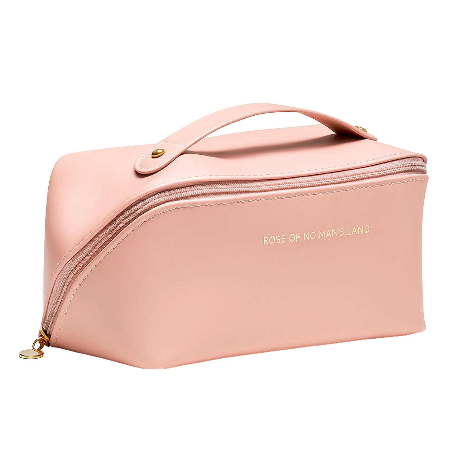 Premium Peach Travel Makeup & Toiletry Organizer Pouch with Zipper & Handle (1 Pc) - Image 5