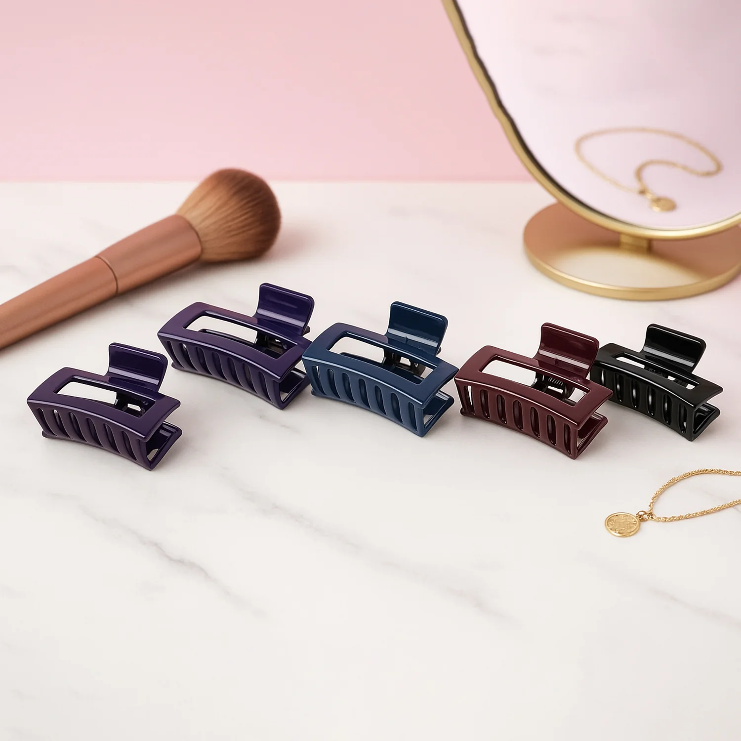 Matte Rectangle Hair Claw Clip for Women and Girls – Assorted Color Pack – 12 Pc - Image 7