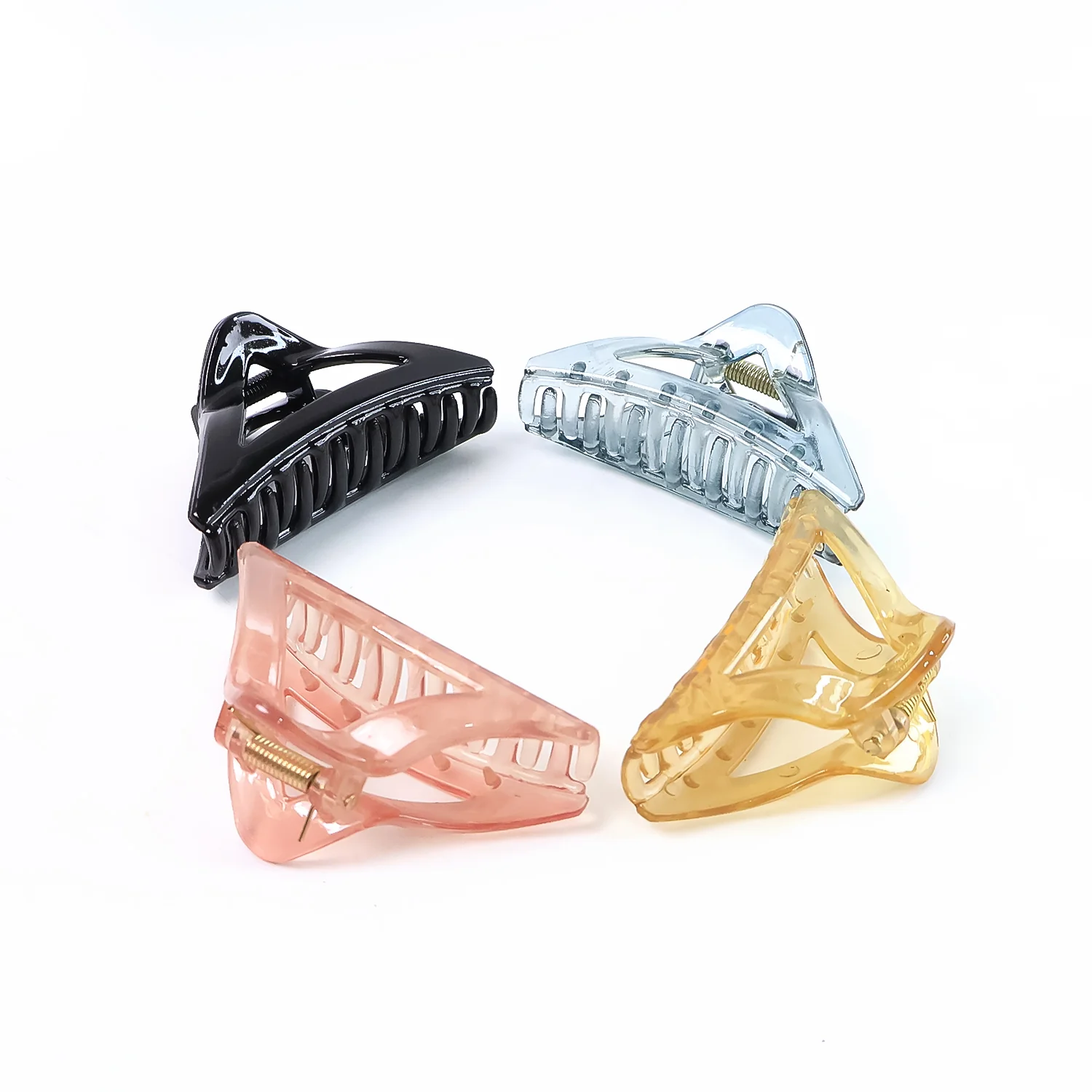 Triangle Shape Mix Color Plastic Hair Claw Clip – 12 Pc Durable Grip Women and Girls - Image 6