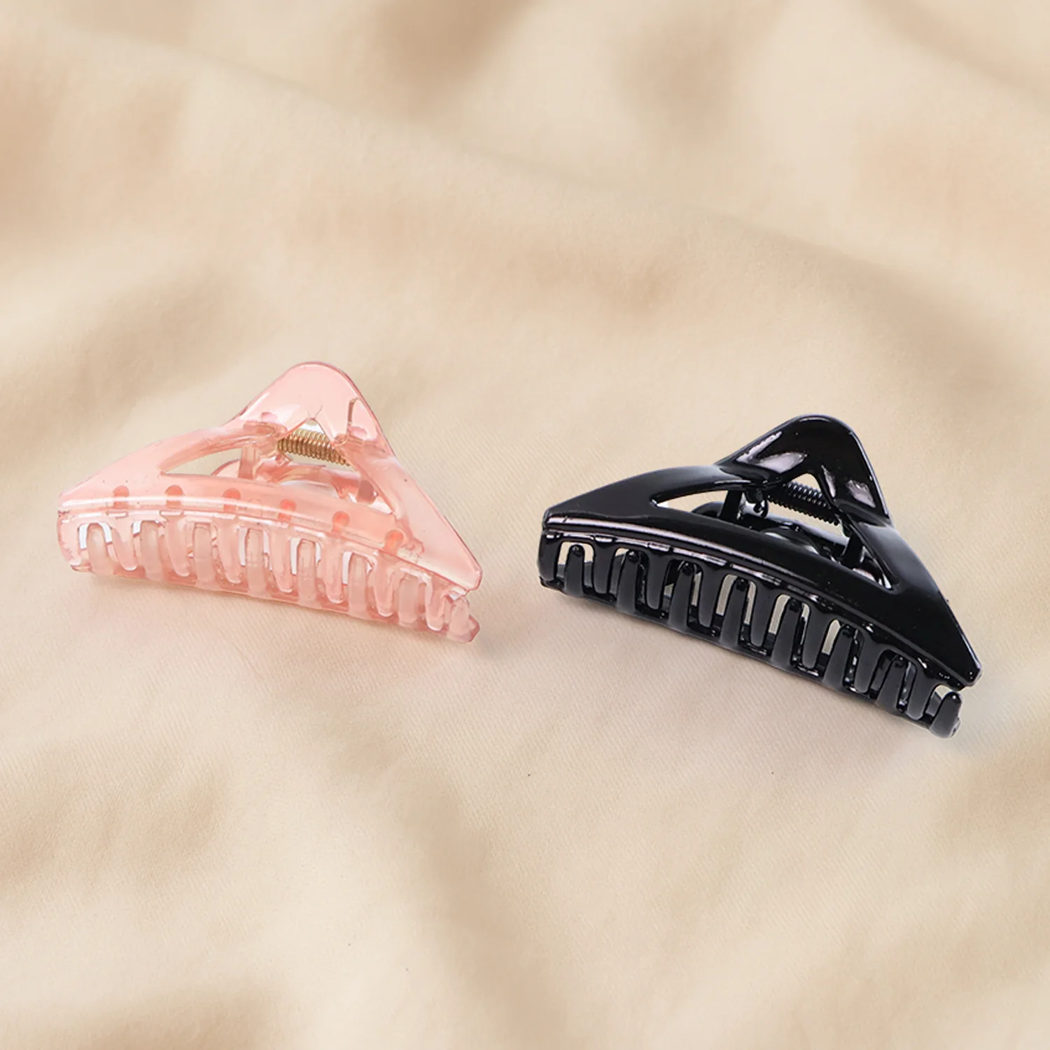 Triangle Shape Mix Color Plastic Hair Claw Clip – 12 Pc Durable Grip Women and Girls - Image 7