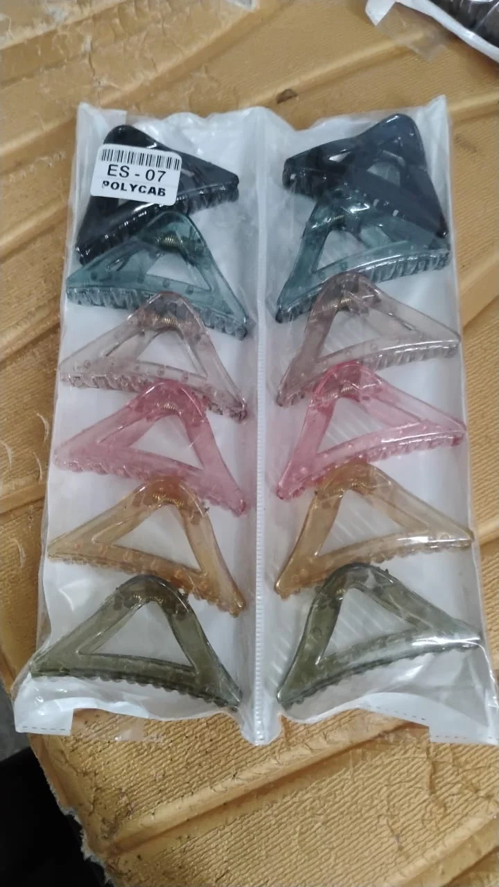 Triangle Shape Mix Color Plastic Hair Claw Clip – 12 Pc Durable Grip Women and Girls - Image 8