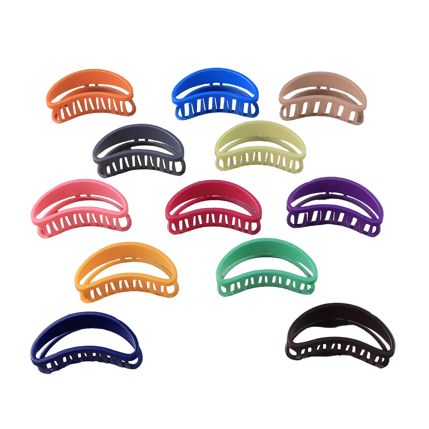 Plastic Hair Clamp Grip, Simple Matte Hair Barrette Clamp (12 Pc) - Image 5