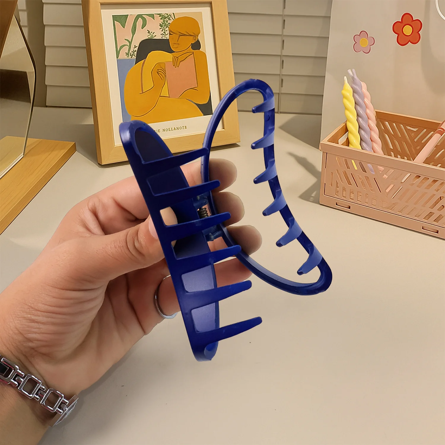 Plastic Hair Clamp Grip, Simple Matte Hair Barrette Clamp (12 Pc) - Image 9