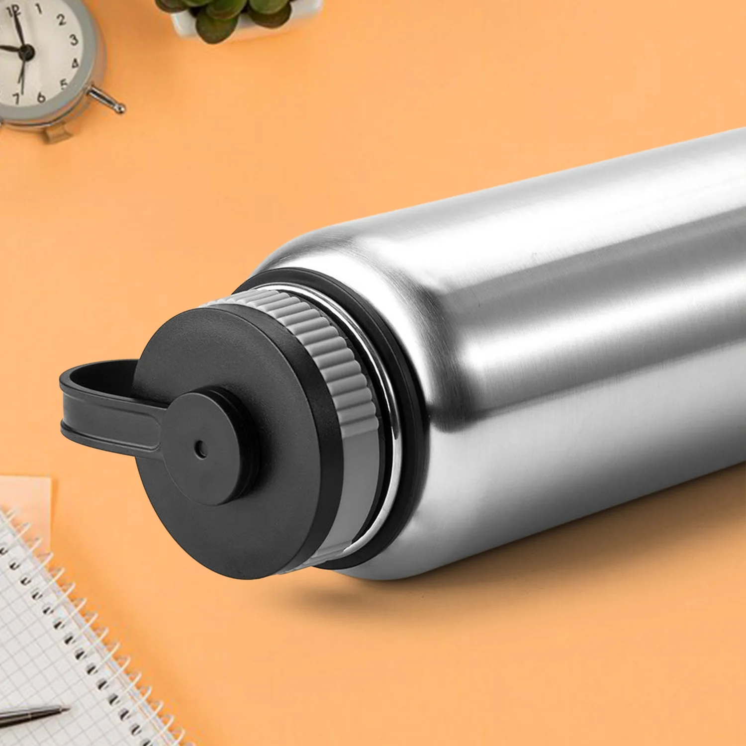 Silver Stainless Steel Double Wall Vacuum-Insulated Drink Water Bottle (1000 ML) - Image 3