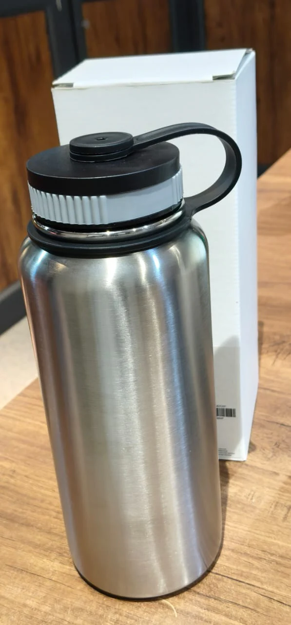 Silver Stainless Steel Double Wall Vacuum-Insulated Drink Water Bottle (1000 ML) - Image 7