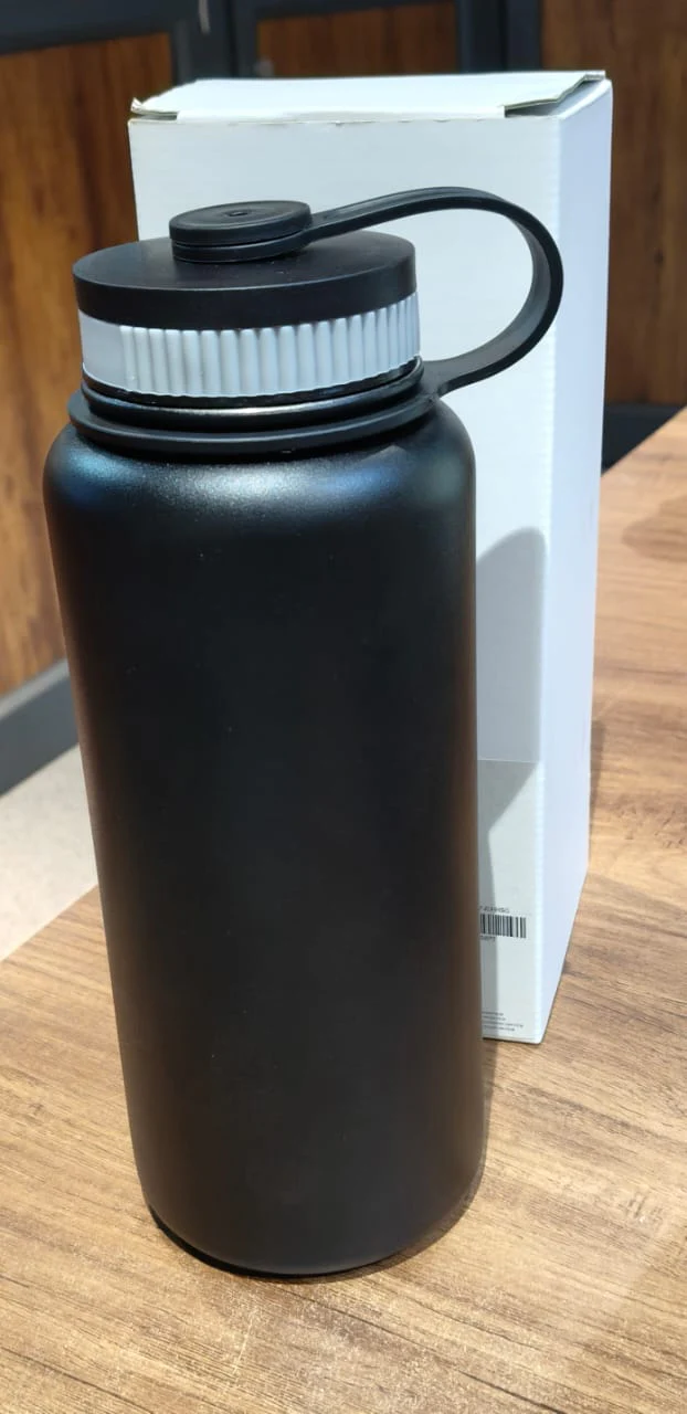 Black Stainless Steel Double Wall Vacuum-Insulated Drink Water Bottle (1000 ML) - Image 8