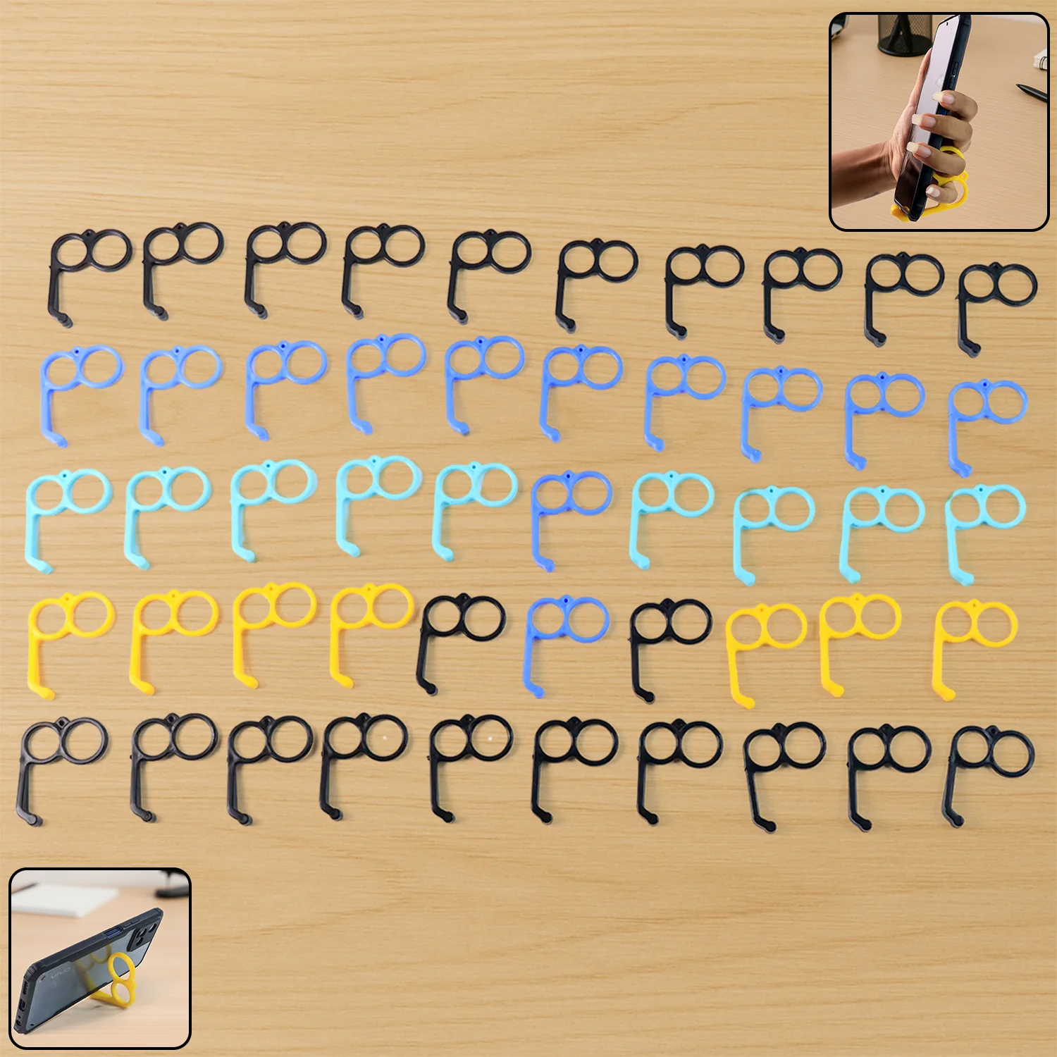 Plastic Hand Mobile Stand (Mix Color / 50 Pc) - Image 6