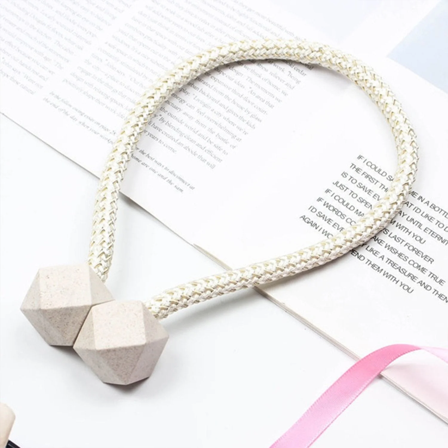 Home Magnetic Curtain Tiebacks, Straps, Buckle, Clips Rope (2 Pc) - Image 4