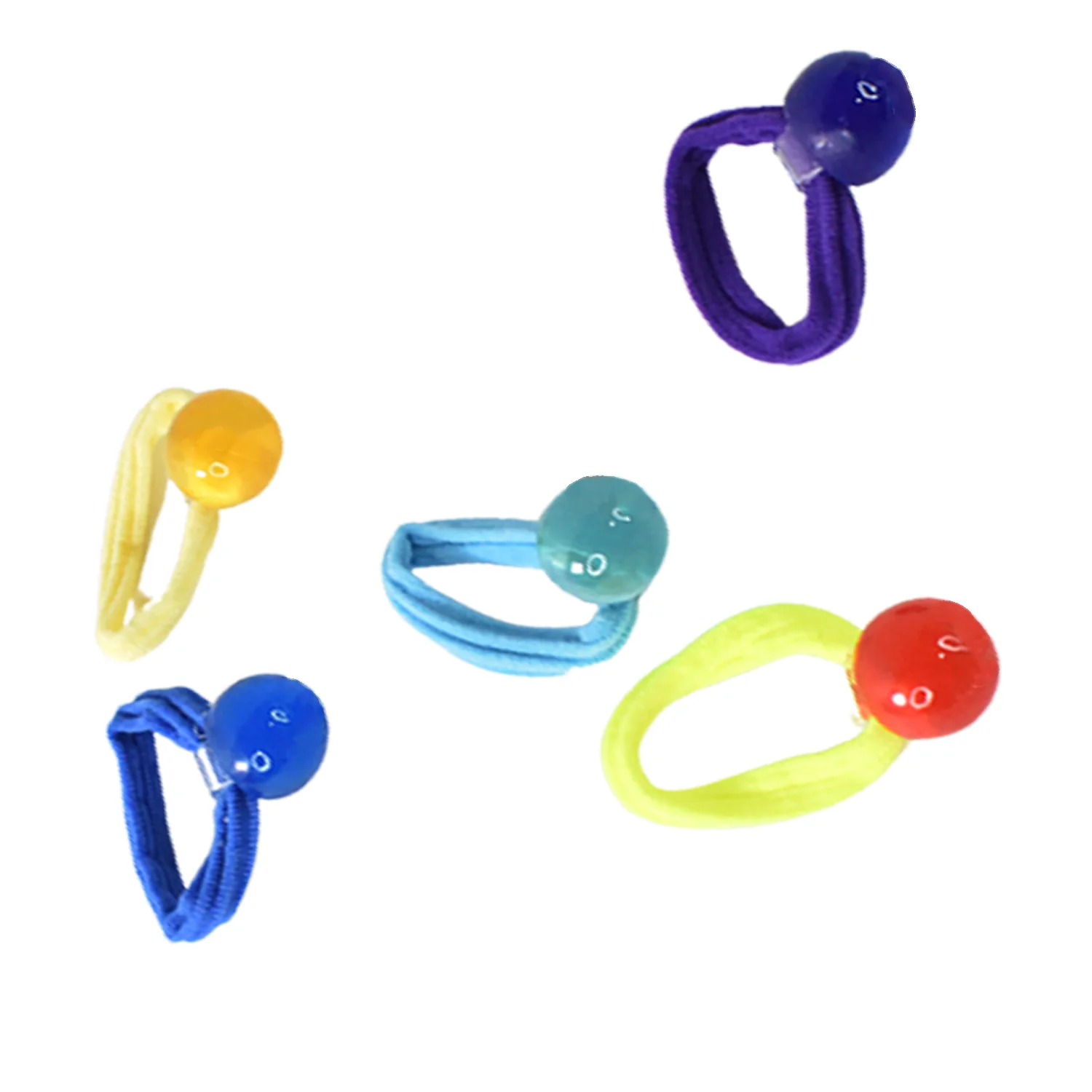 Small Ball Elastic Hairbands (Pack of 5 / Multicolour) - Image 6