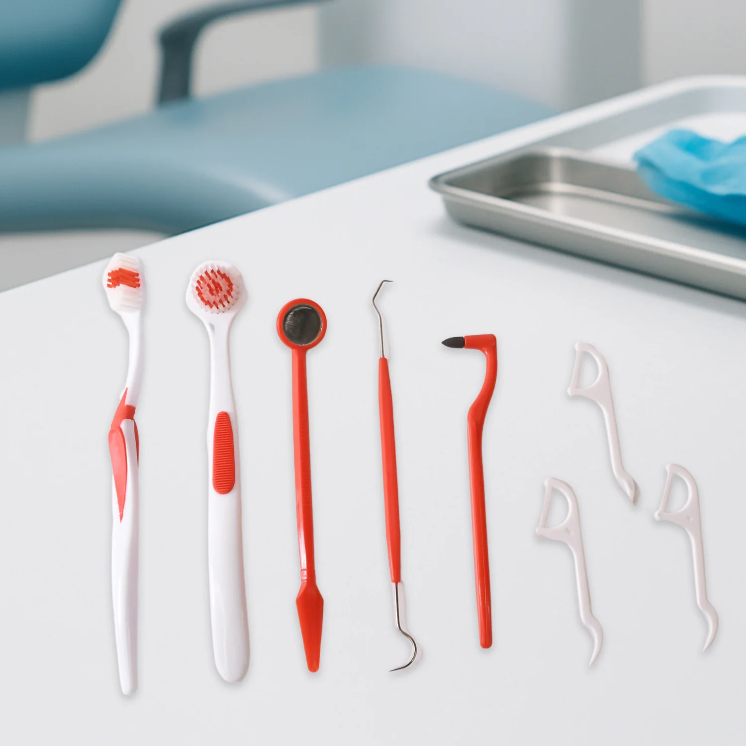 Ergonomically designed anti-slip handles  Durable plastic and stainless steel tools  Helps remove plaque, tartar, and food particles  Ideal for use between dentist visits  Travel-friendly and hygienically packaged - Image 6