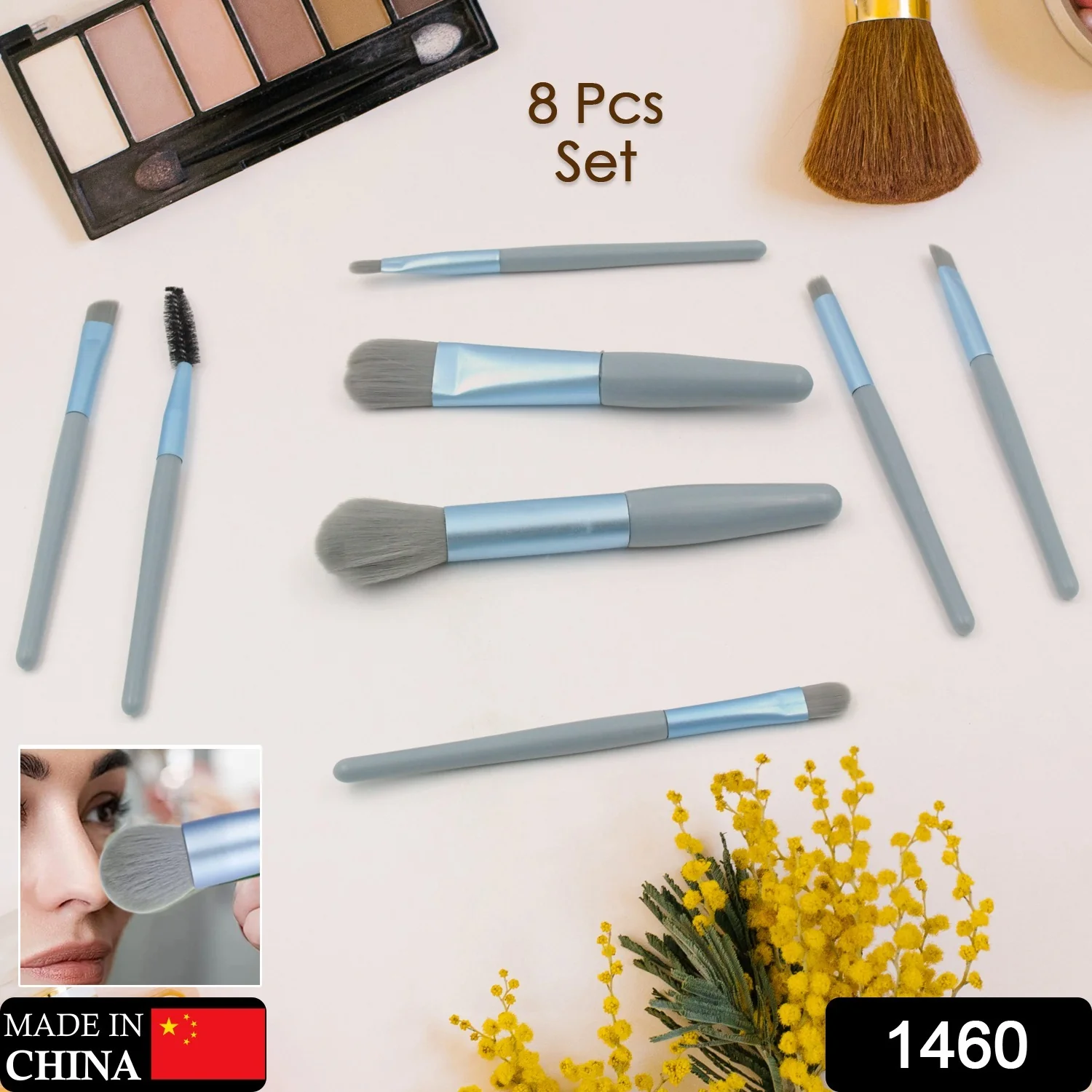 8-Piece Mini Makeup Brush Kit – Portable Premium Synthetic Set with Case (Mix Colors) - Image 2
