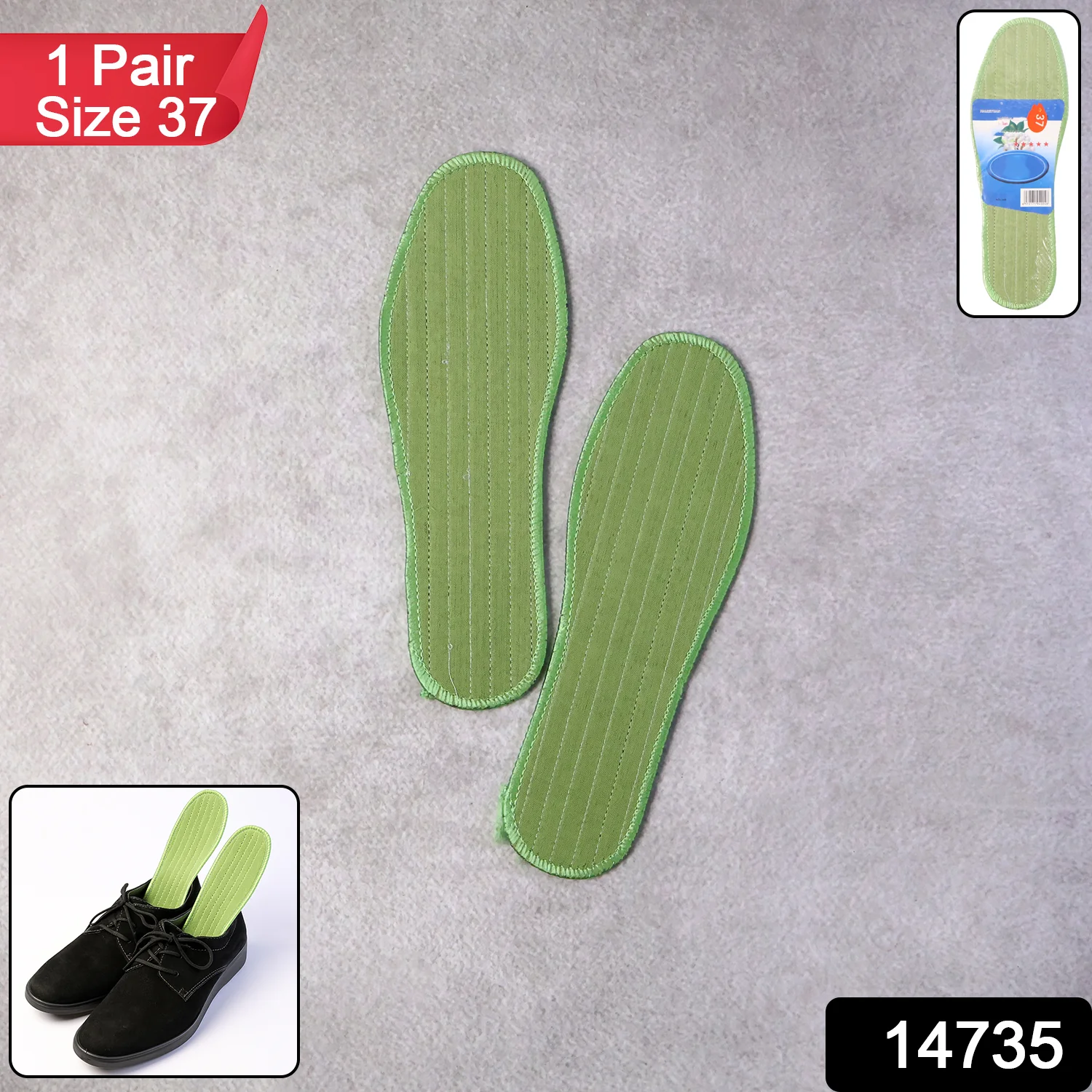 Premium Comfort Shoe Insoles for Daily Foot Support Size 37 (1 Pair / Mix Design) - Image 2