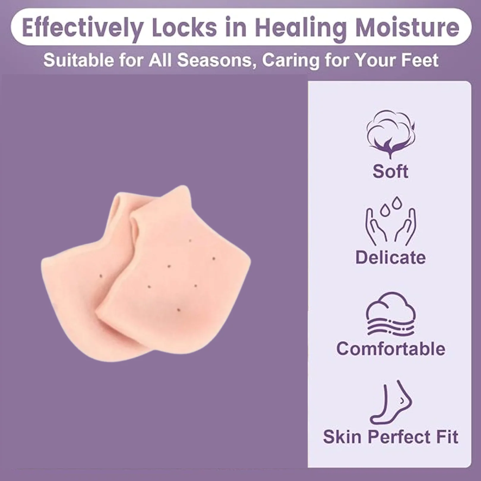 Anti Crack Silicone Half Gel Heel And Foot Protector Moisturizing Socks - Image 4