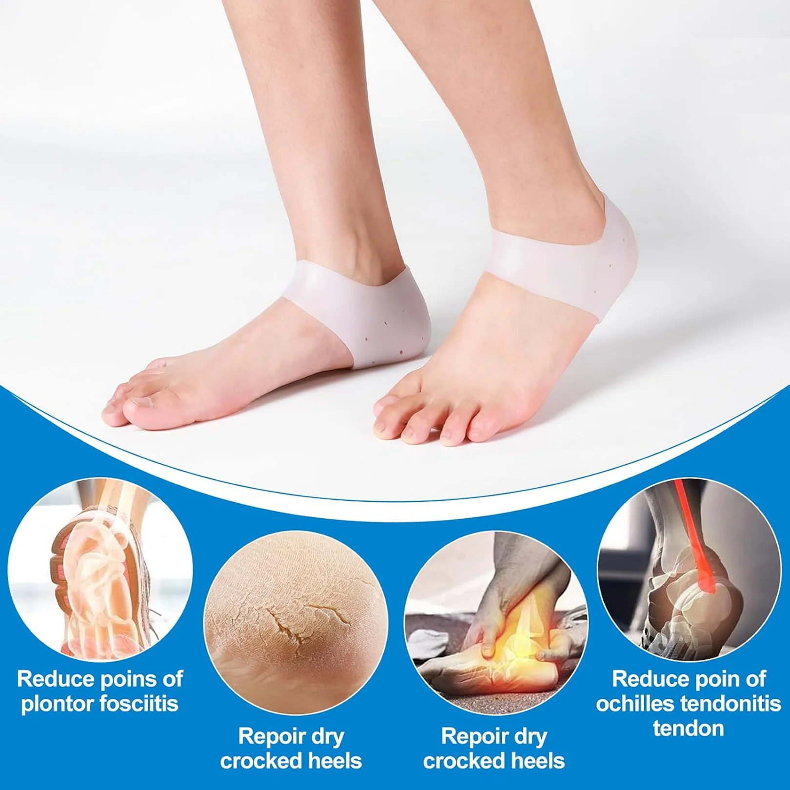 Anti Crack Silicone Half Gel Heel And Foot Protector Moisturizing Socks - Image 5