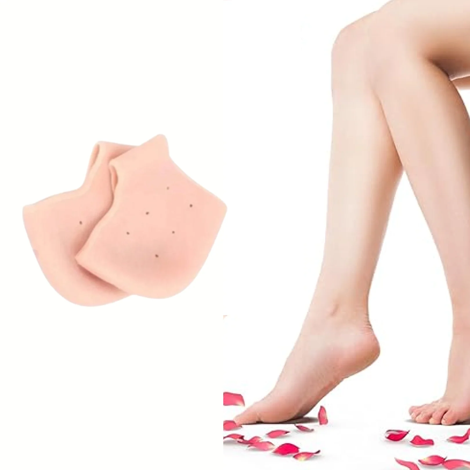 Anti Crack Silicone Half Gel Heel And Foot Protector Moisturizing Socks - Image 9