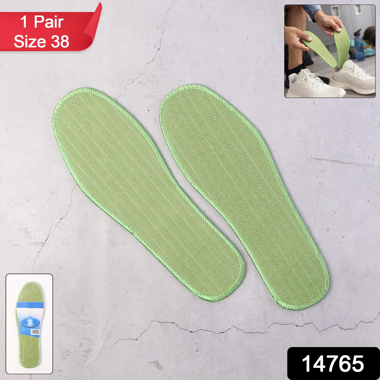 Premium Comfort Shoe Insoles for Daily Foot Support Size 38 (1 Pair / Mix Design) - Image 2