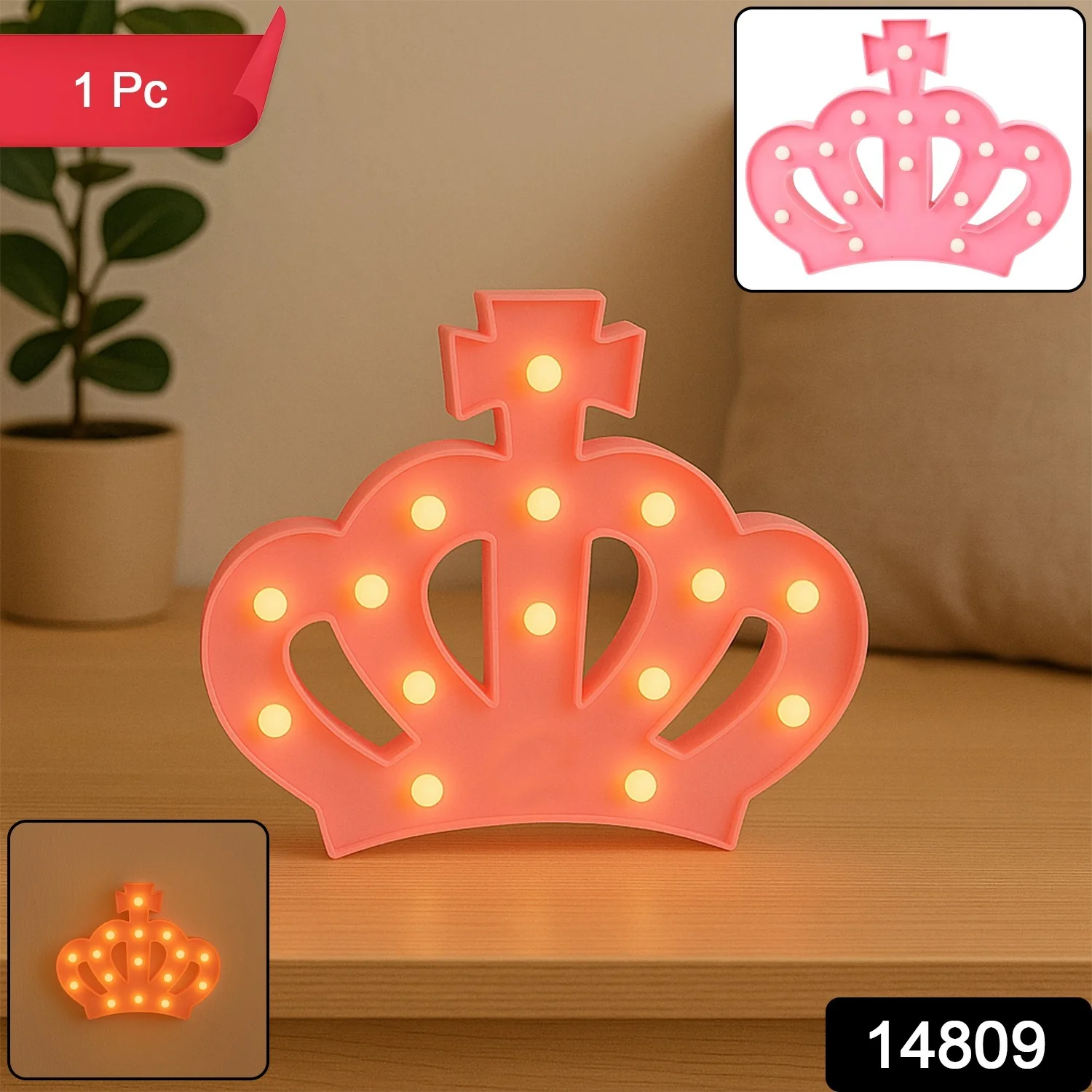 Crown Shape LED Decorative Night Light (1 Pc) - Image 2