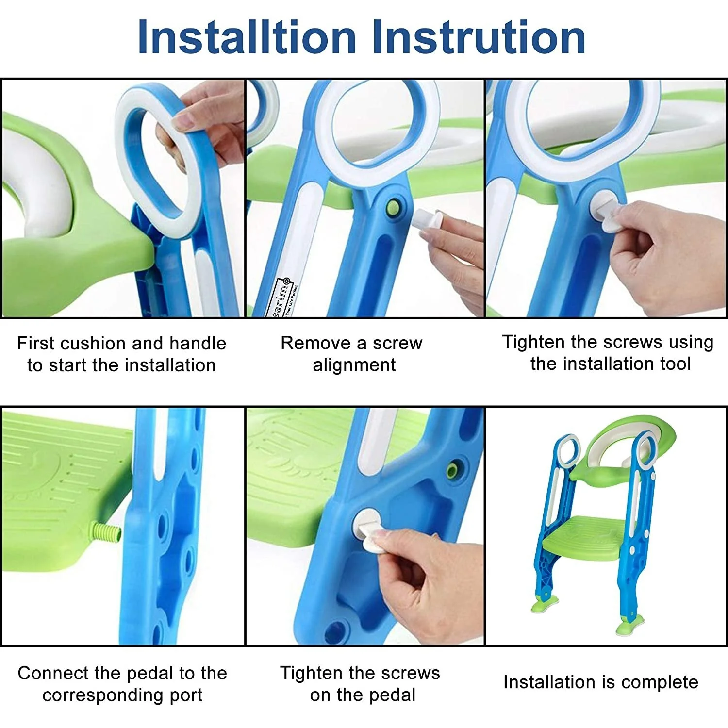 2 in 1 Training Foldable Ladder Potty Toilet Seat for Kids  ----- - Image 3