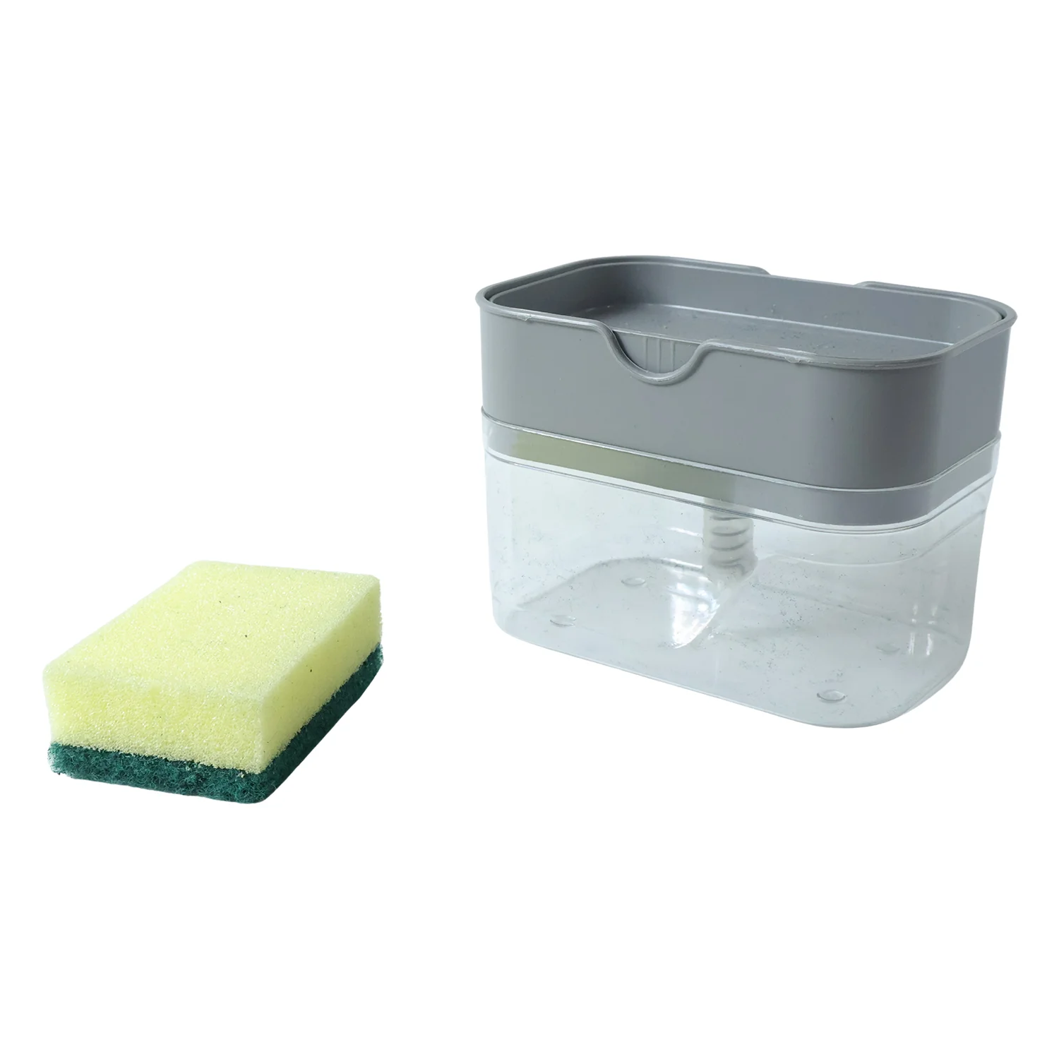 Liquid Soap Dispenser on Countertop with Sponge Holder For Pet - Image 5