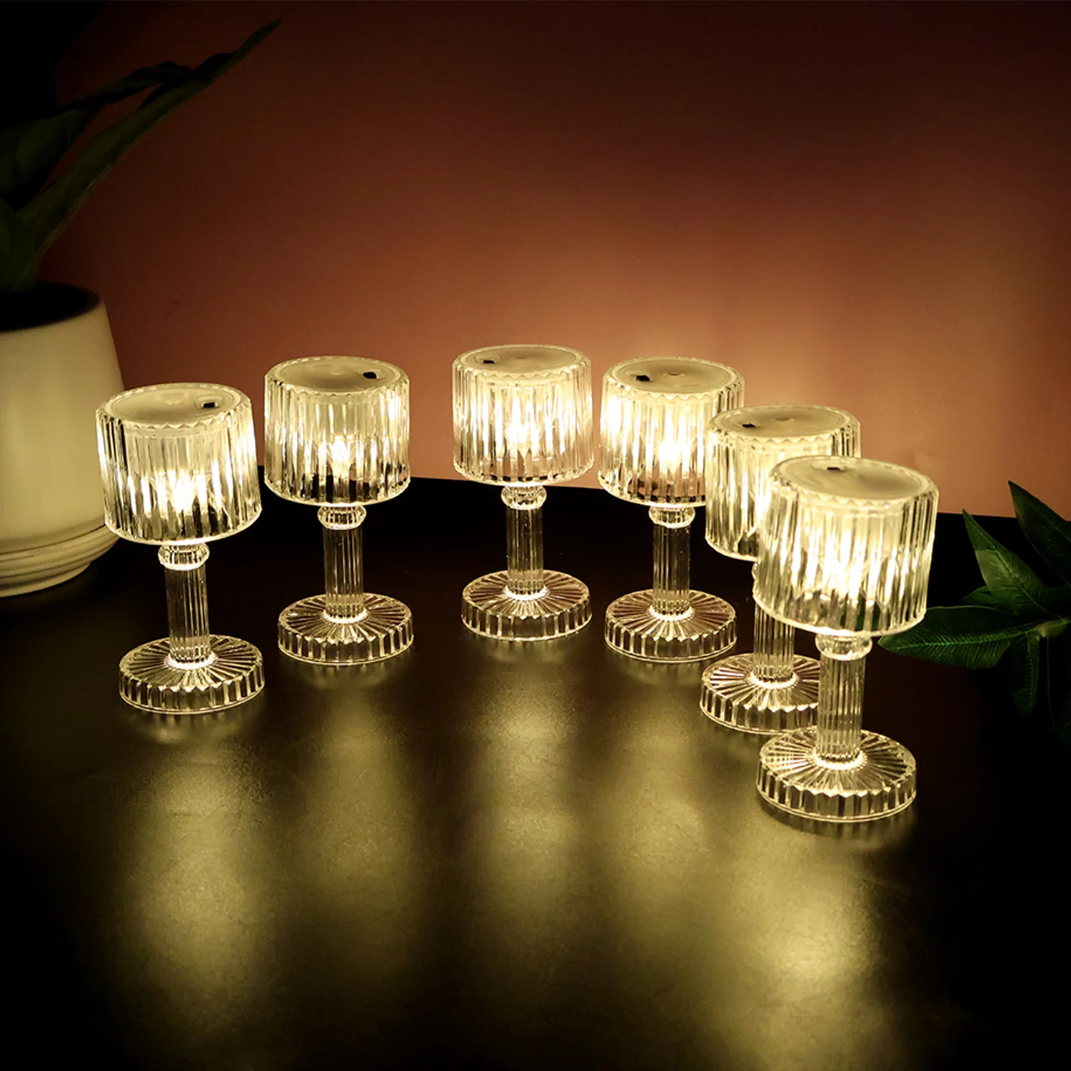 Set of 6 LED Crystal-Effect Table Lamps - Image 3