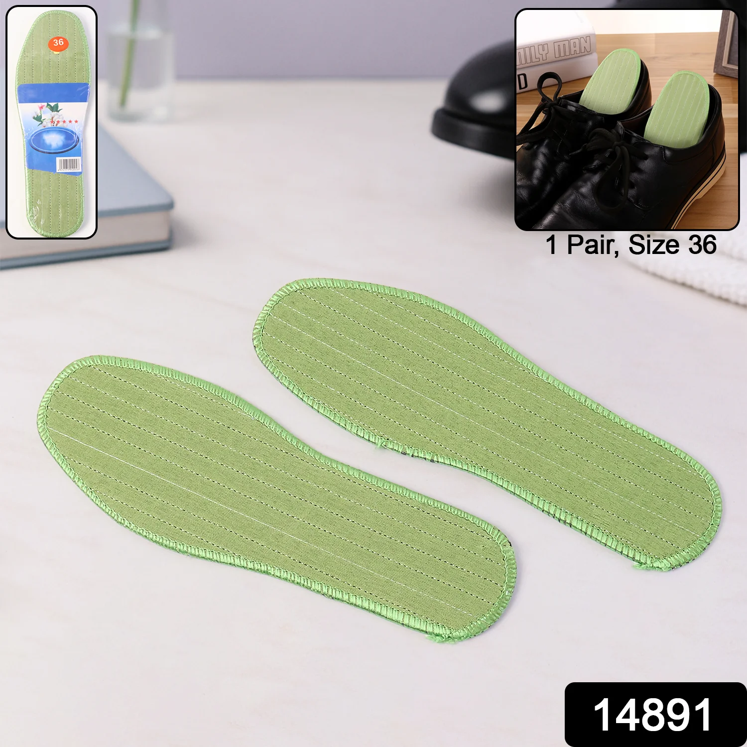 Premium Comfort Shoe Insoles for Daily Foot Support Size 36 (1 Pair / Mix Design) - Image 2