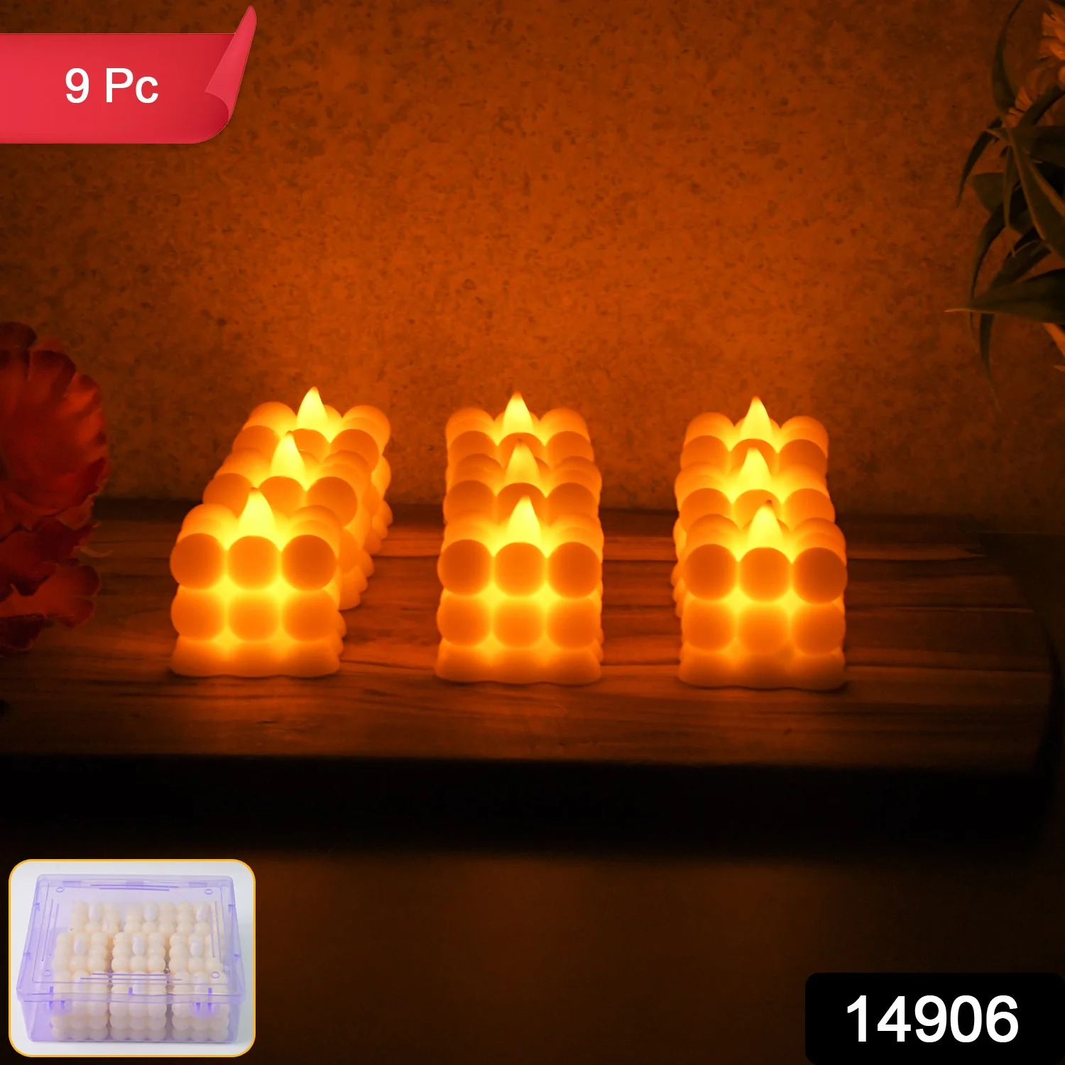 Decorative LED Bubble Candles (9 Pc / Set) - Image 2