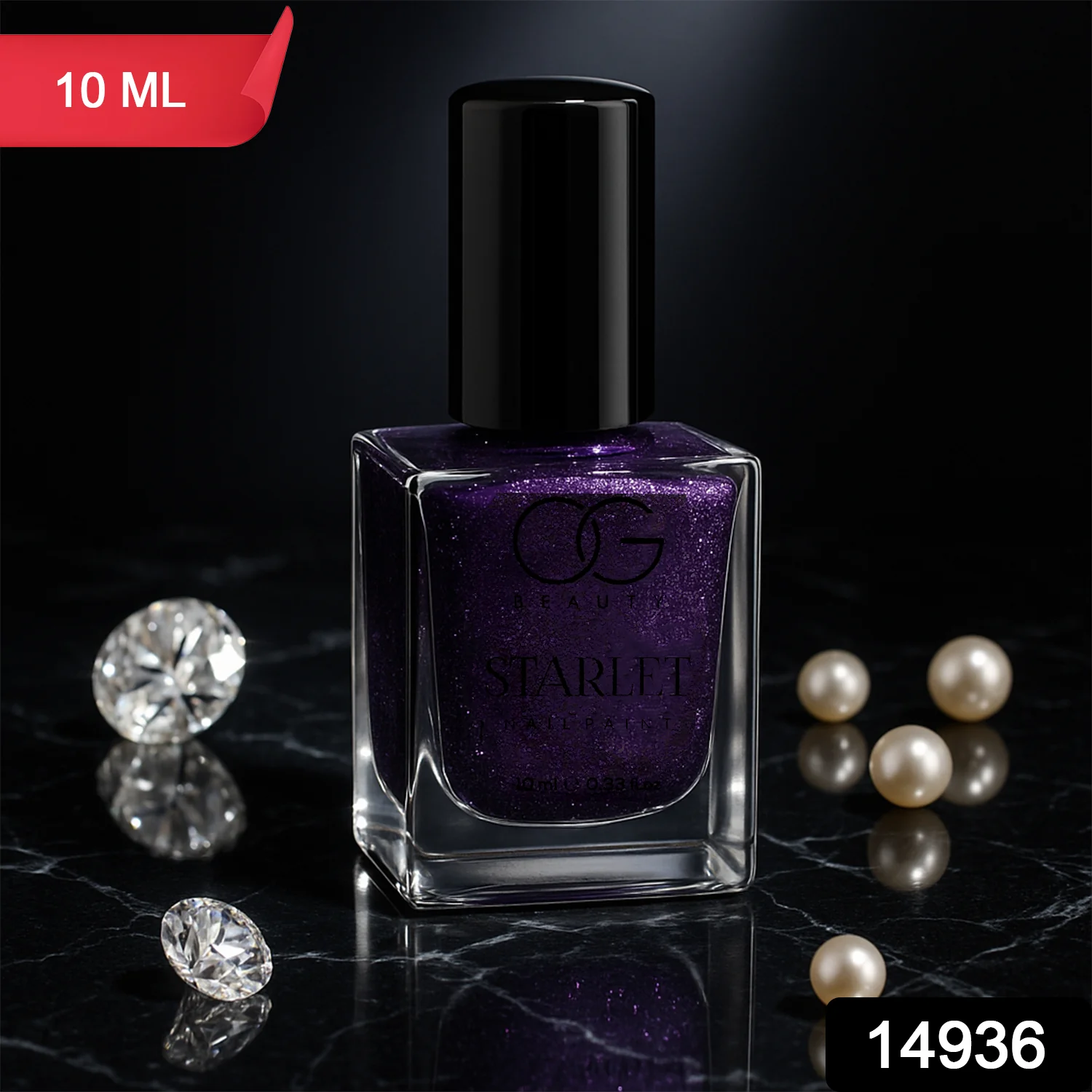 OG Beauty Purple Dazzle Starlet Glitter Nail Paint (10 ML / 1 Pc) - Image 2