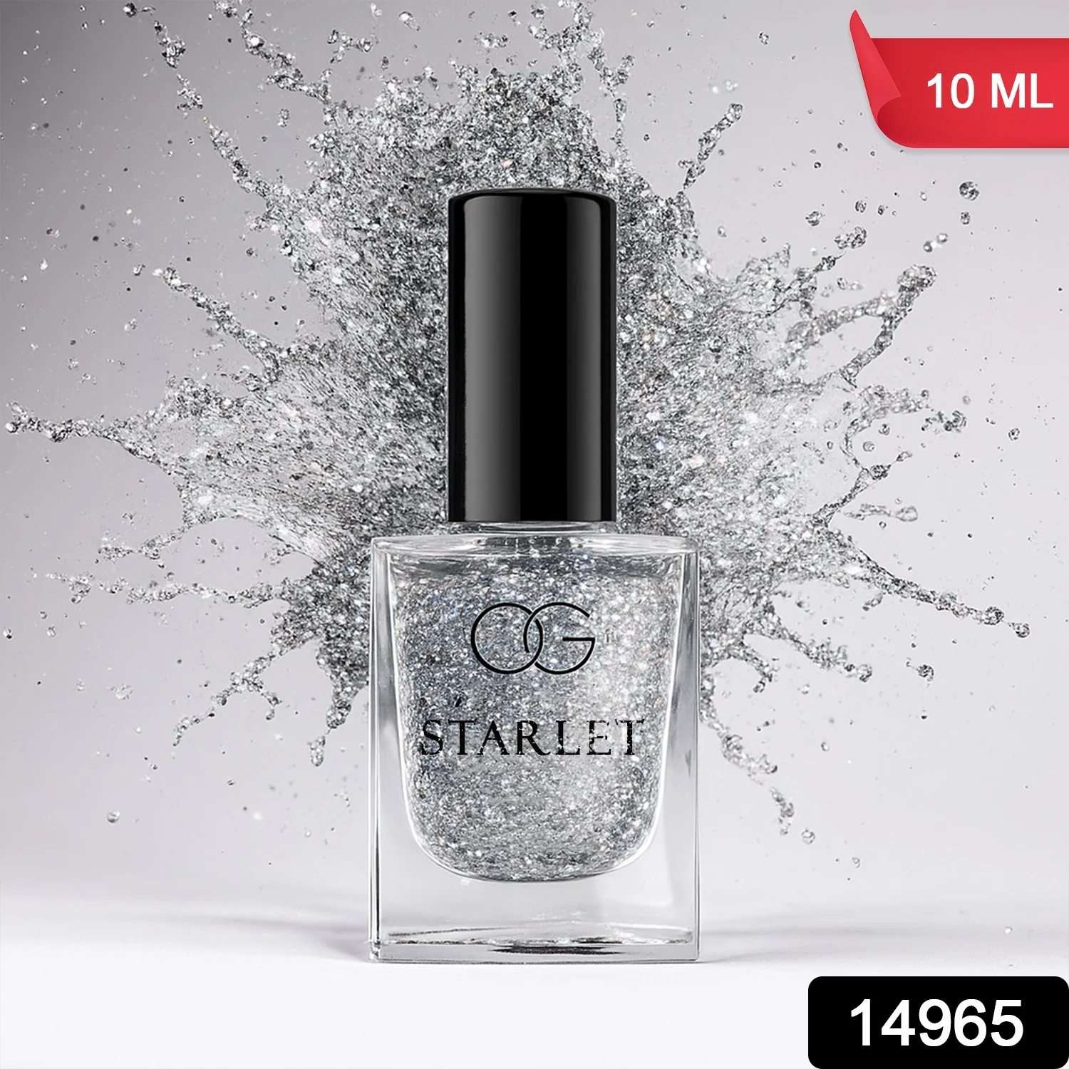 OG Beauty Silver Moonlight Starlet Glitter Nail Paint (10 ML / 1 Pc) - Image 2