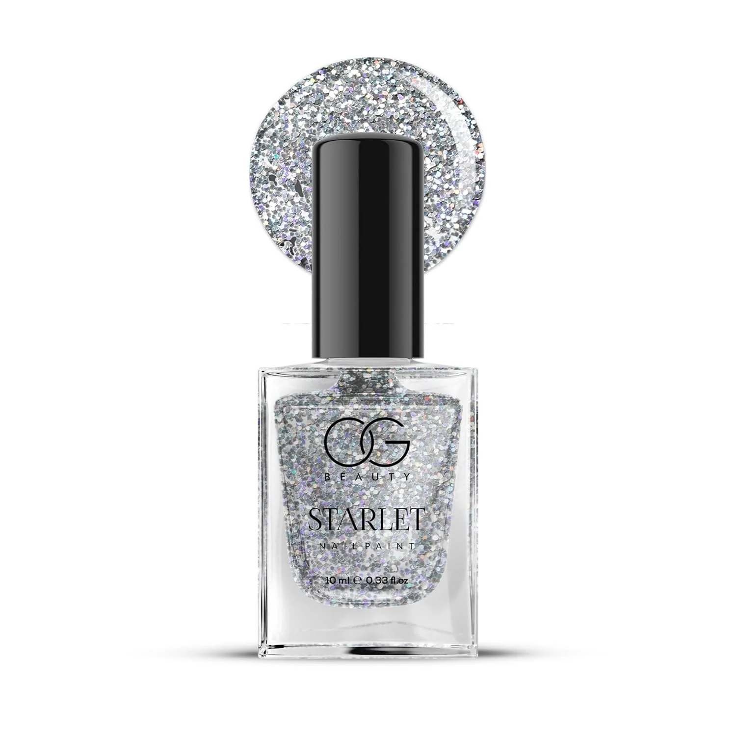 OG Beauty Silver Moonlight Starlet Glitter Nail Paint (10 ML / 1 Pc) - Image 5