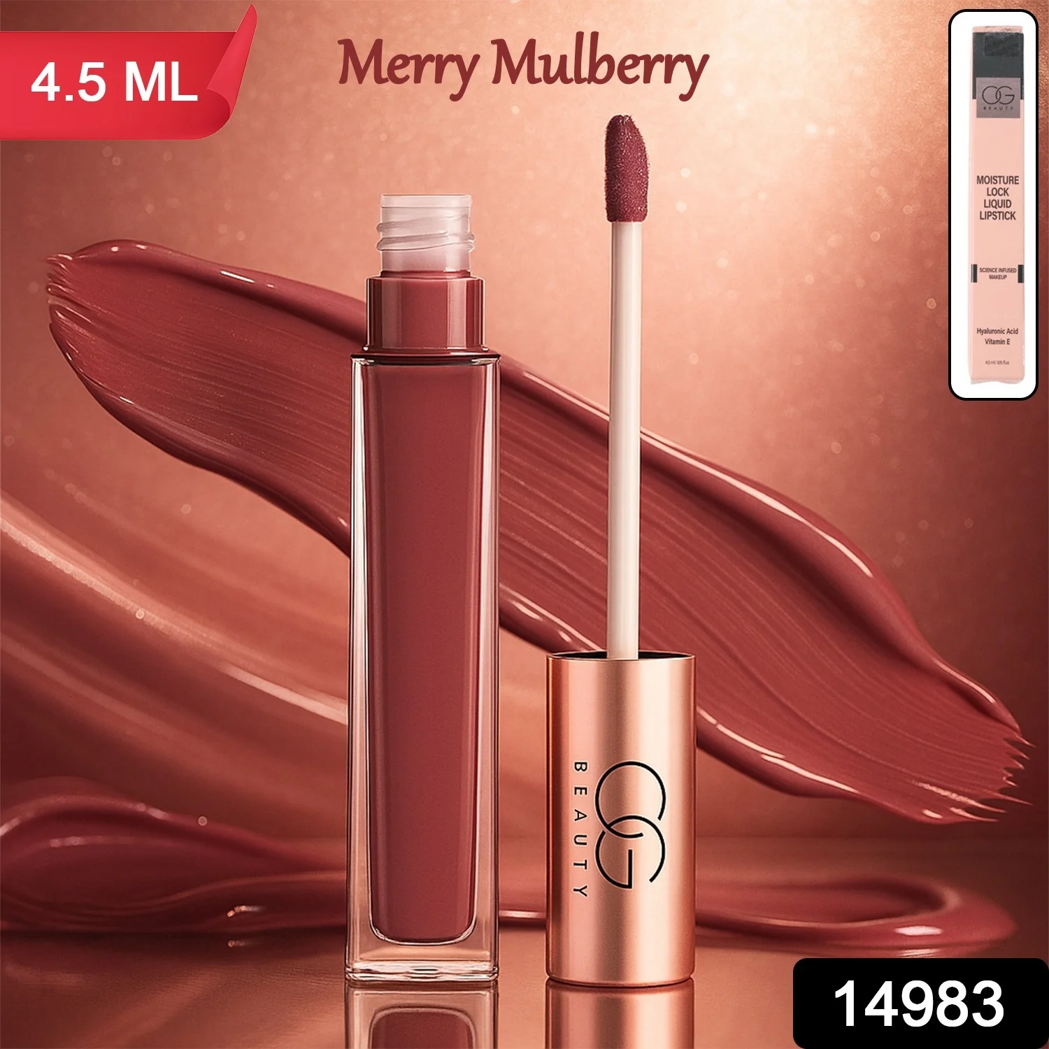 OG Beauty Merry Mulberry Moisture Lock Liquid Lipstick (4.5 ML / 1 Pc) - Image 2