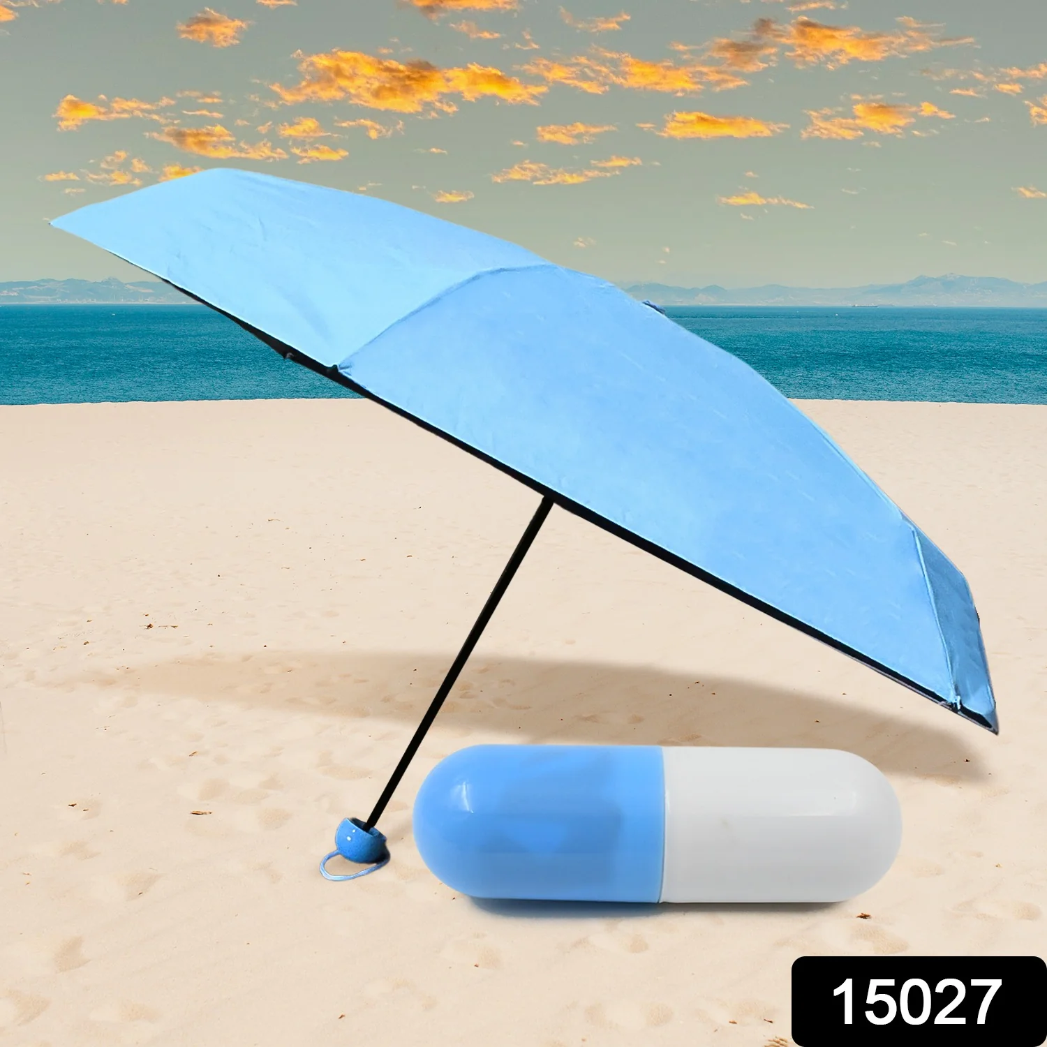 5 Fold Manual Open Umbrella With Capsule Case (1 Pc) - Image 2