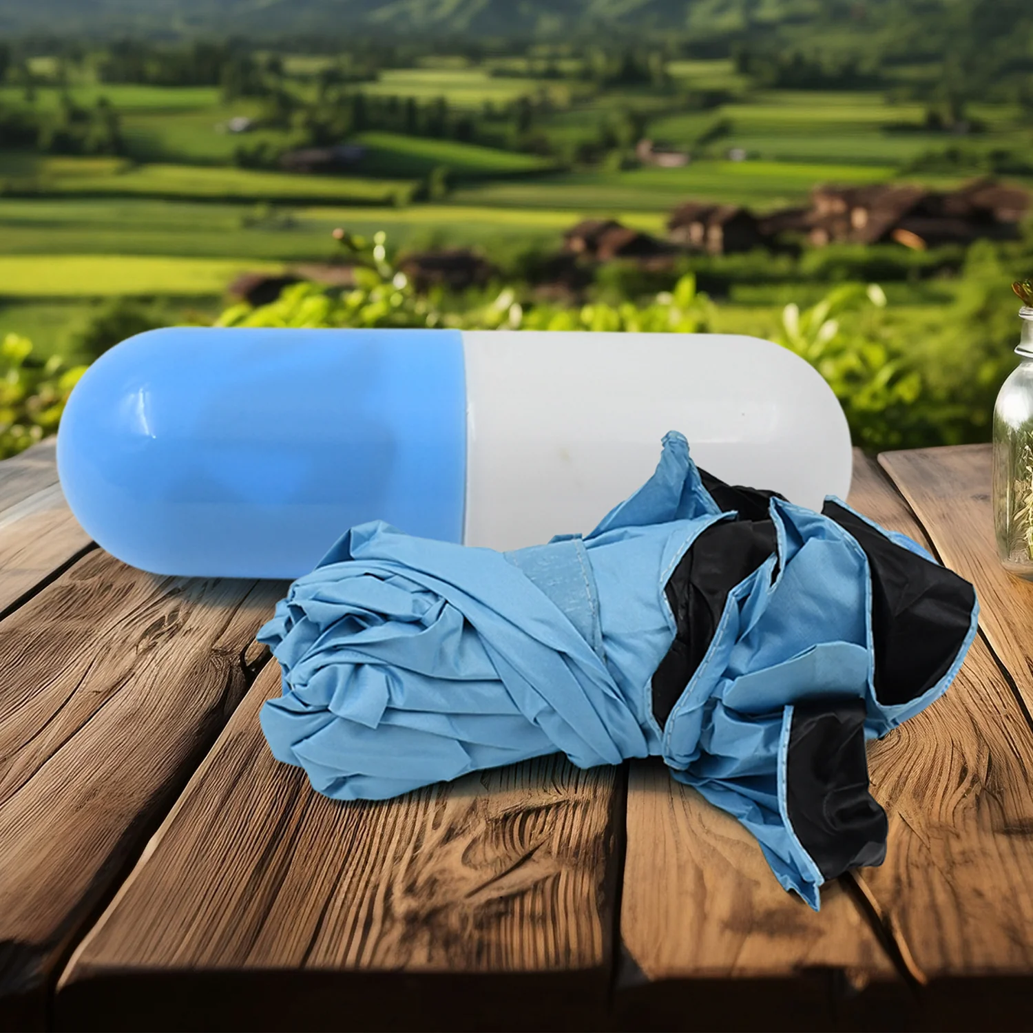 5 Fold Manual Open Umbrella With Capsule Case (1 Pc) - Image 3