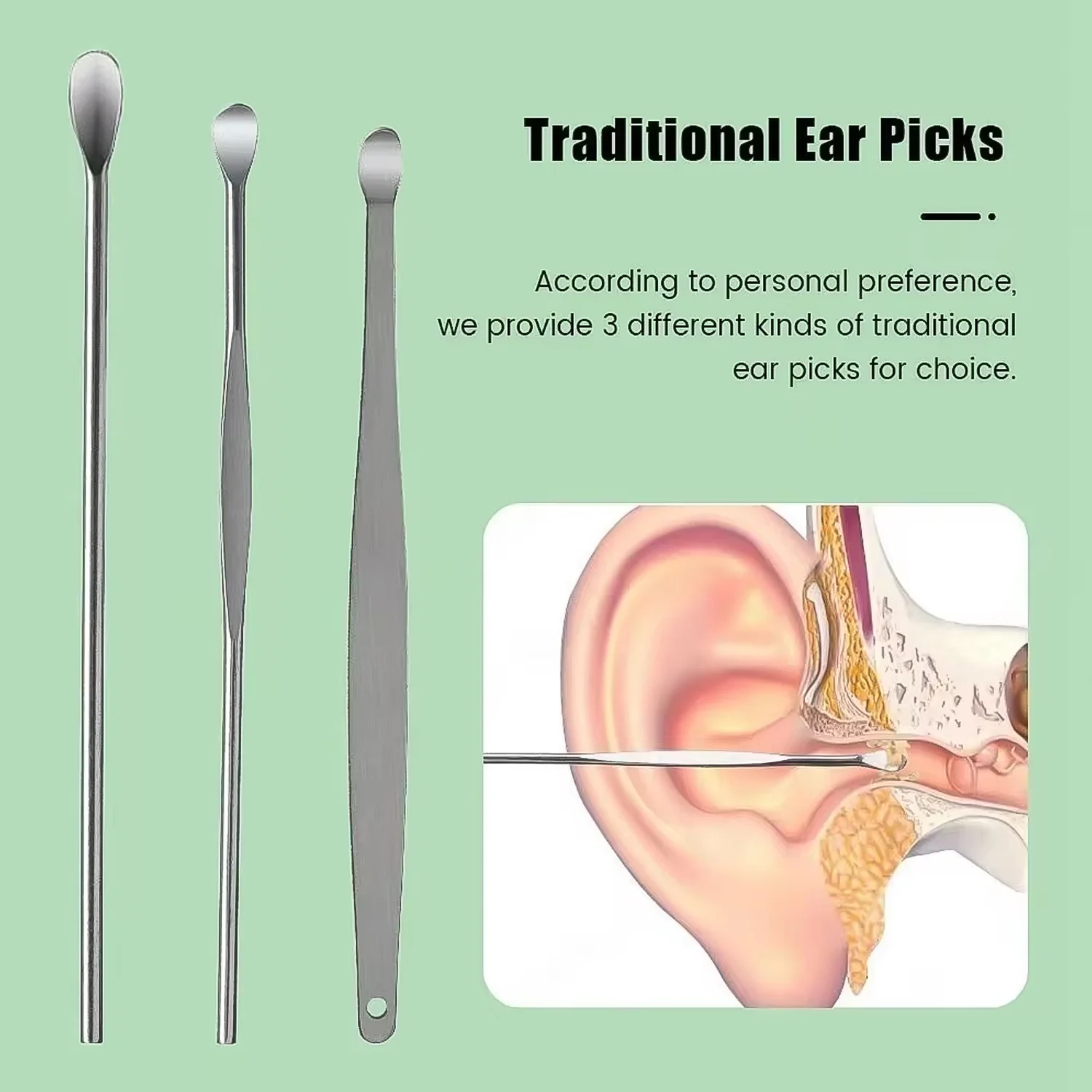 6-in-1 Ear Wax Cleaner- Resuable Ear Cleaning Tools Leather Pouch - Image 3