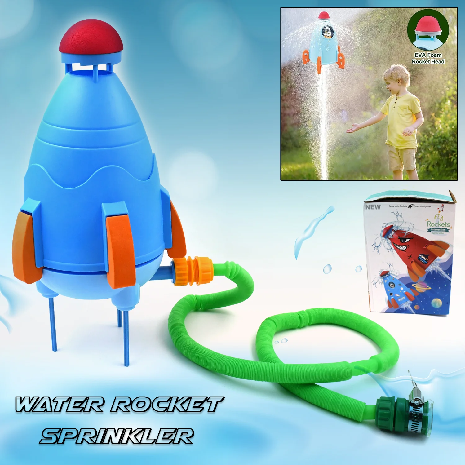 Sprinkler Rocket Launcher Summer Toys for Kids (1 Set) - Image 3