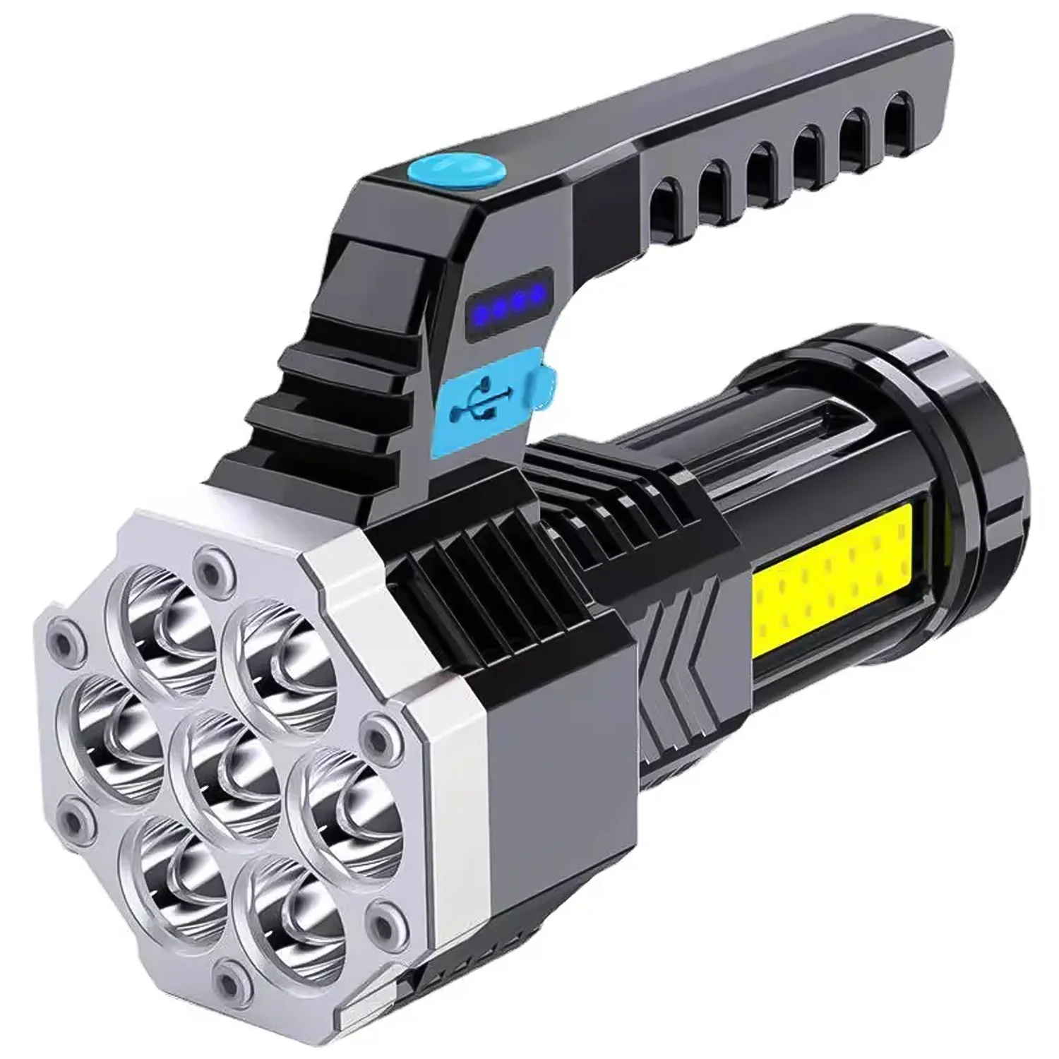 Portable COB 7LED USB Rechargeable Flashlight / Torch with Side Light (1 Pc) - Image 5