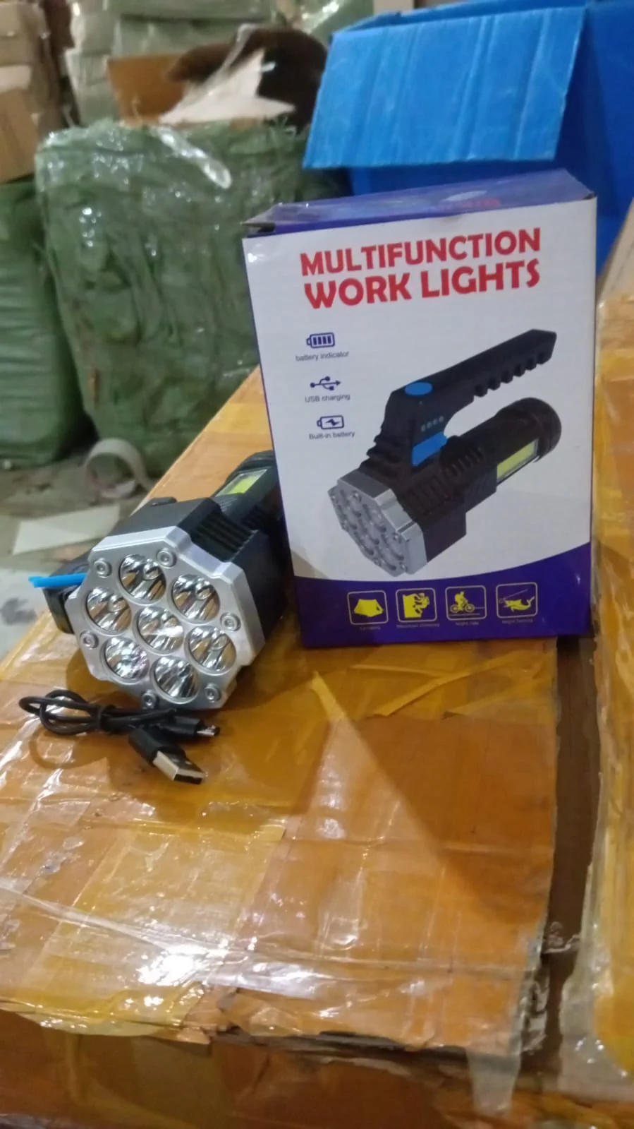 Portable COB 7LED USB Rechargeable Flashlight / Torch with Side Light (1 Pc) - Image 7