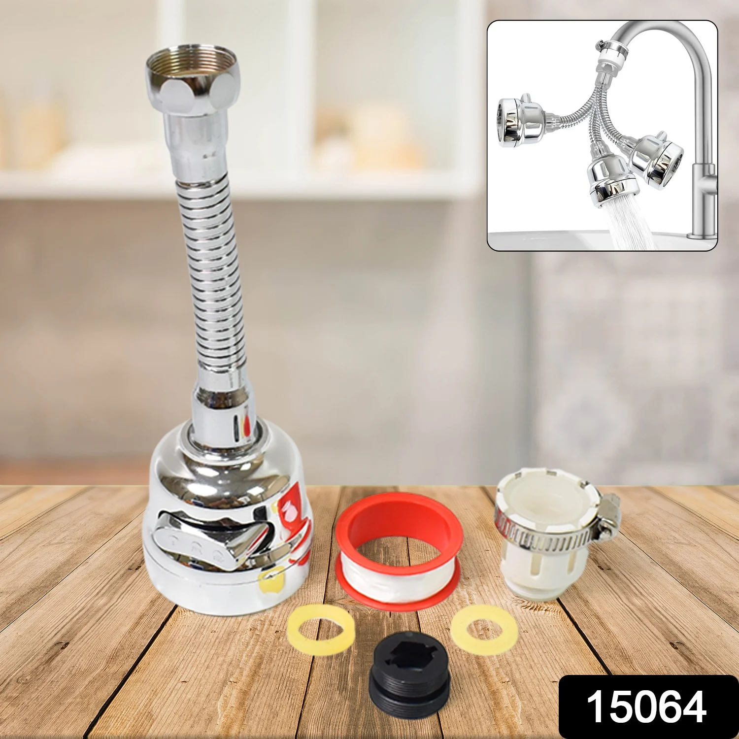 Water Faucet Sprayer Tap Extender for Kitchen Sink (1 Set) - Image 2