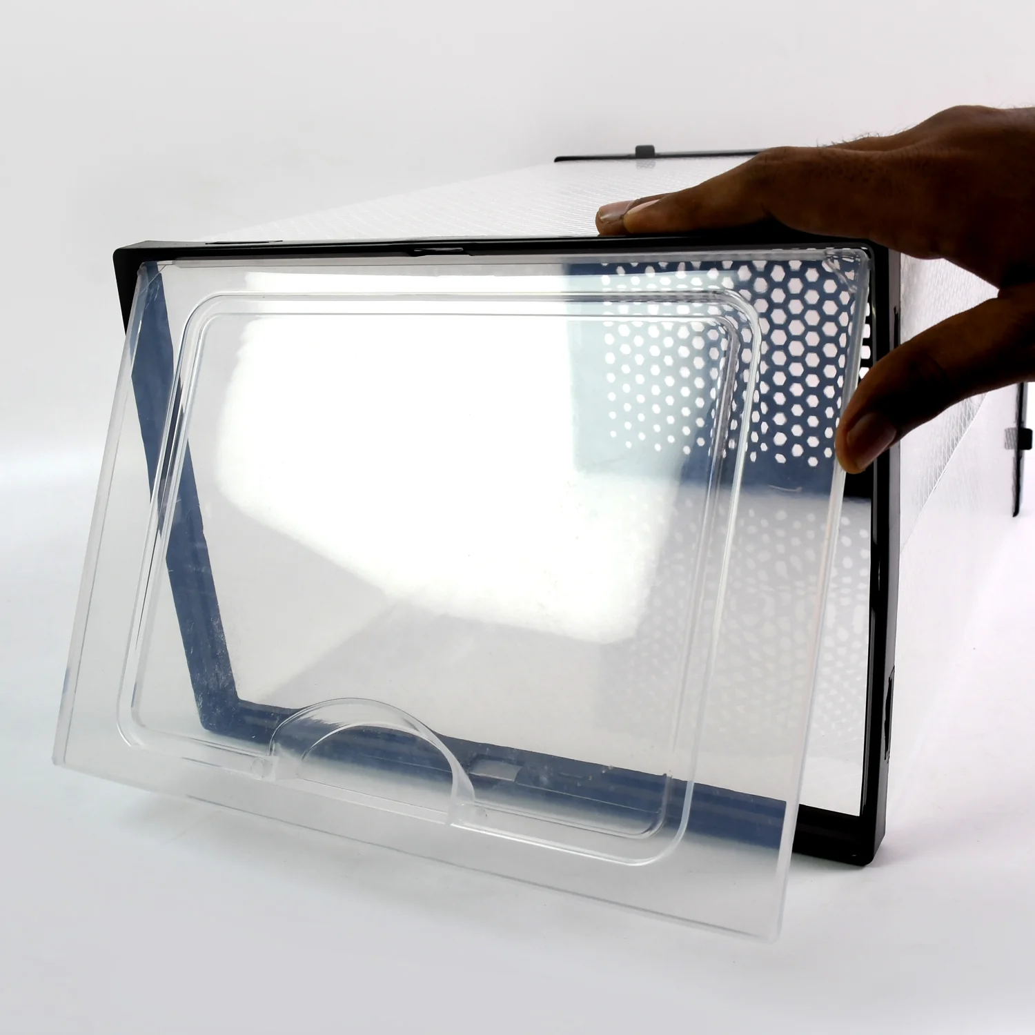 Big Plastic Stackable Shoe Storage Box (1 Pc / 37x27x19 Cm) - Image 6