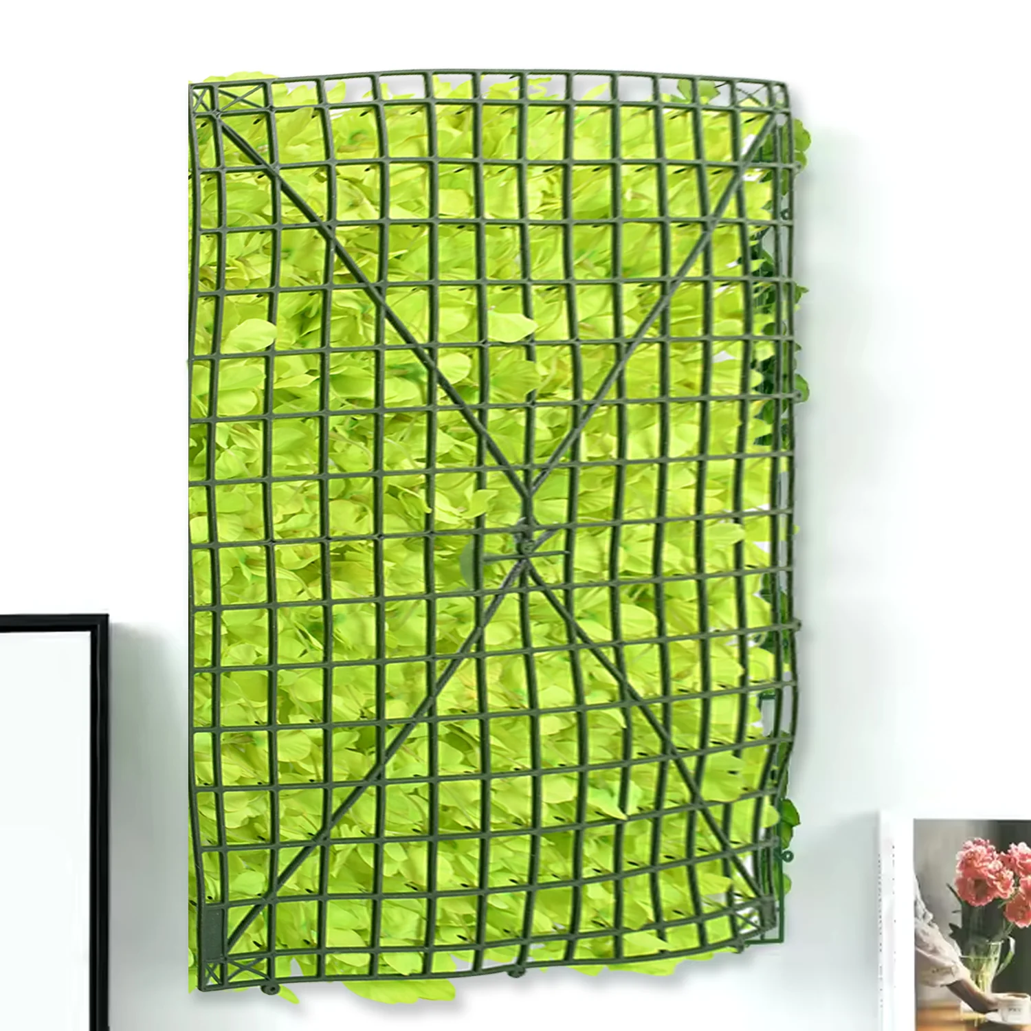 Plastic Wall Artificial Flowers Plant Base (60×40 CM / 1 Pc) - Image 3