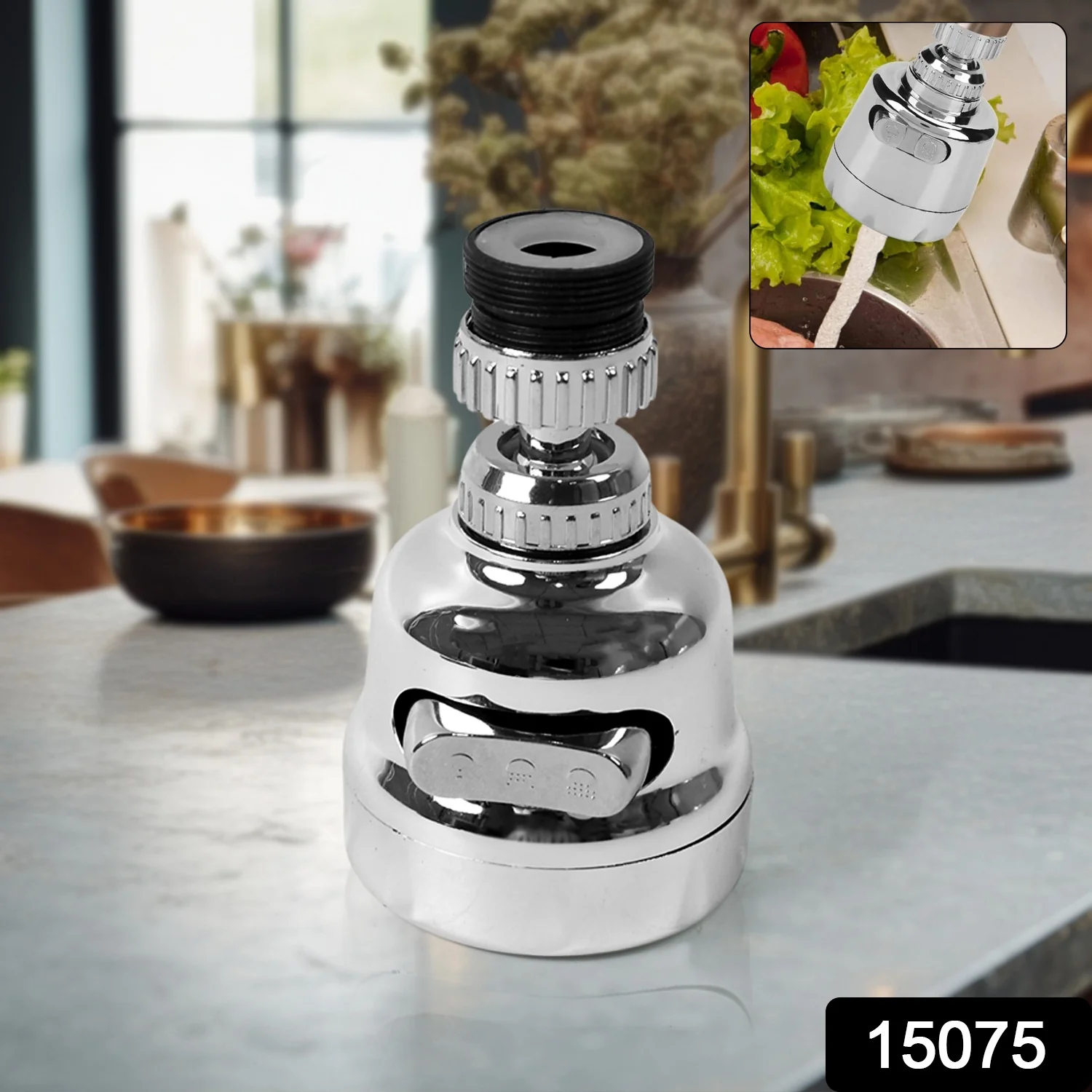Plastic 360 Degree Rotating Water-Saving Faucet Sprayer Head (3.5 Inch) - Image 2