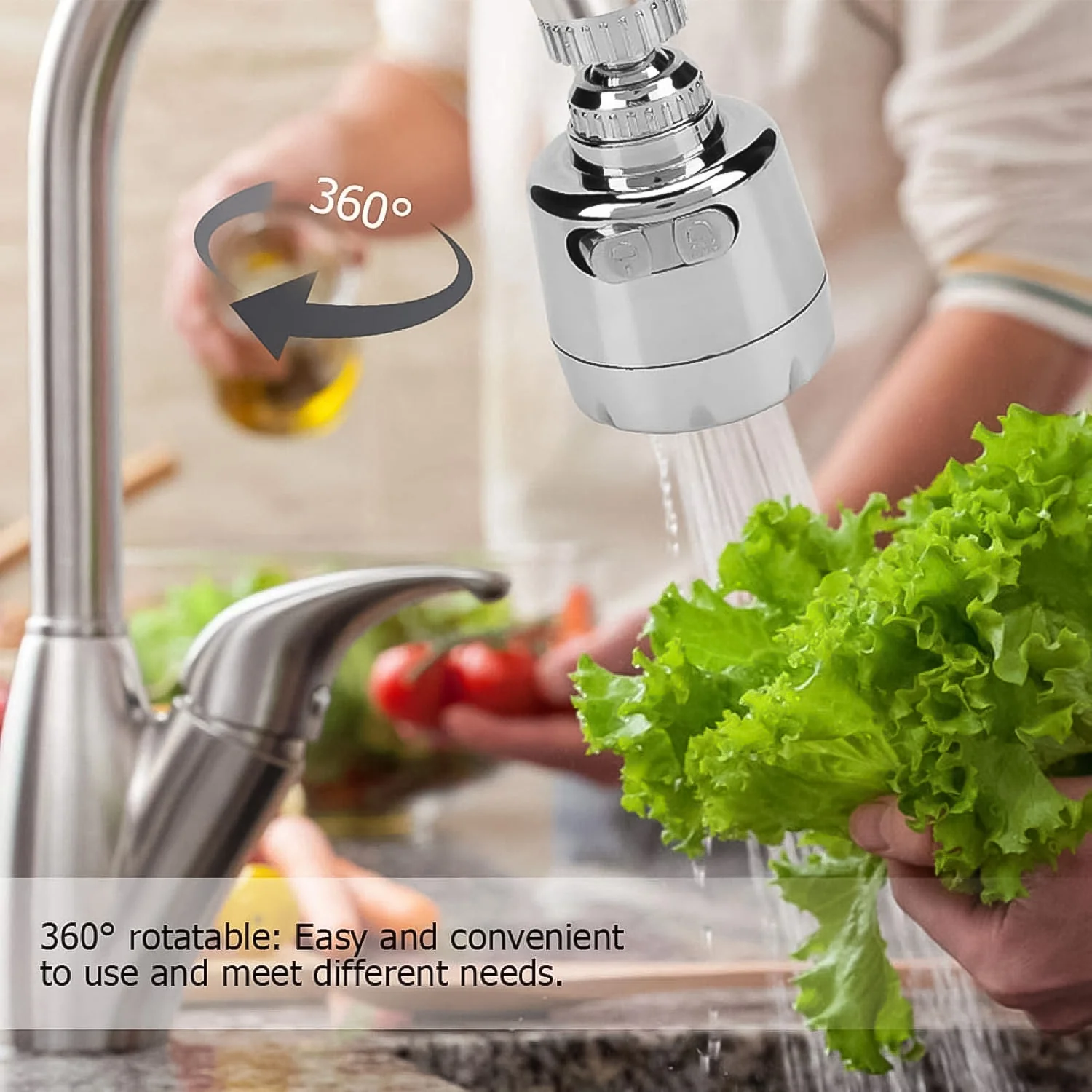 Plastic 360 Degree Rotating Water-Saving Faucet Sprayer Head (3.5 Inch) - Image 3
