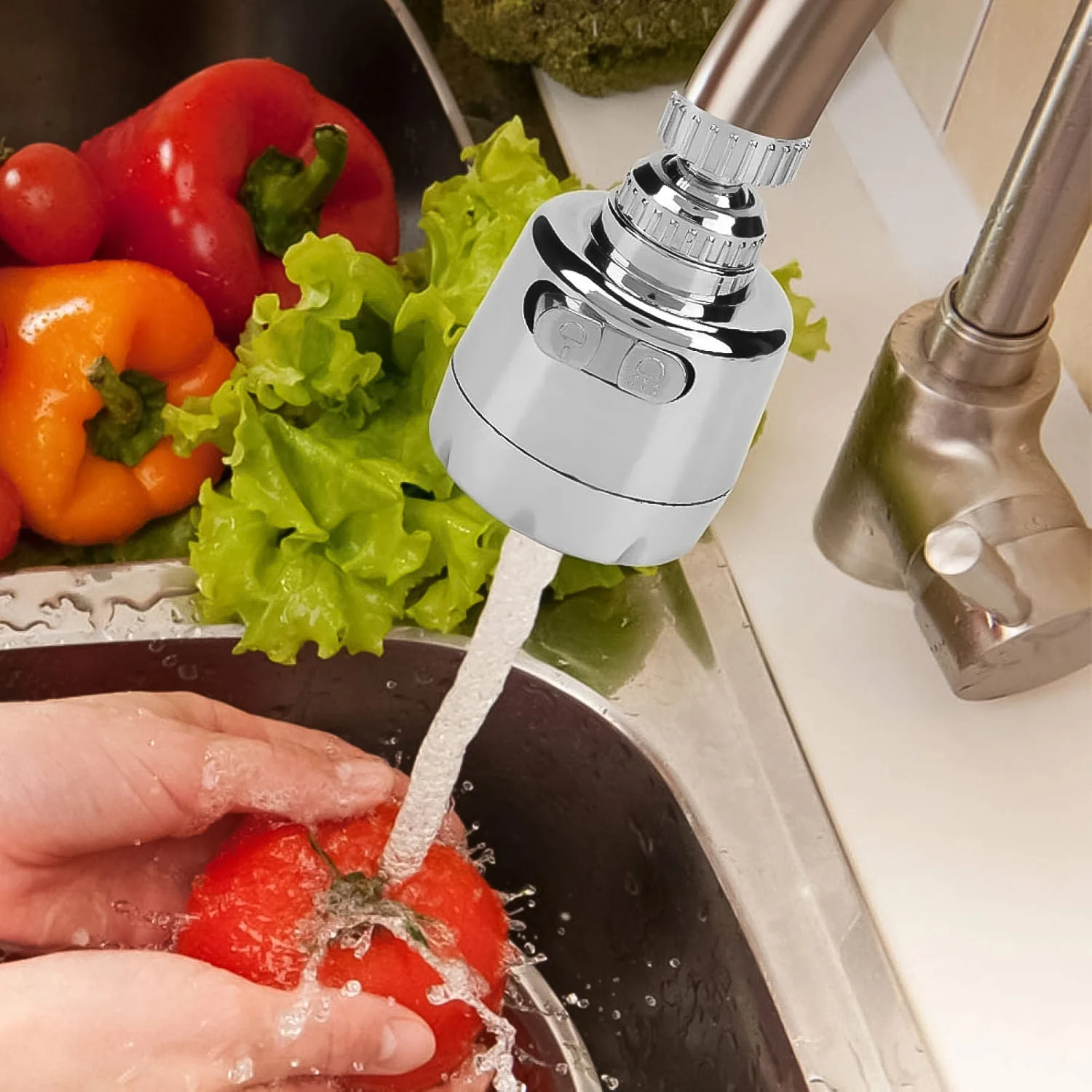 Plastic 360 Degree Rotating Water-Saving Faucet Sprayer Head (3.5 Inch) - Image 6