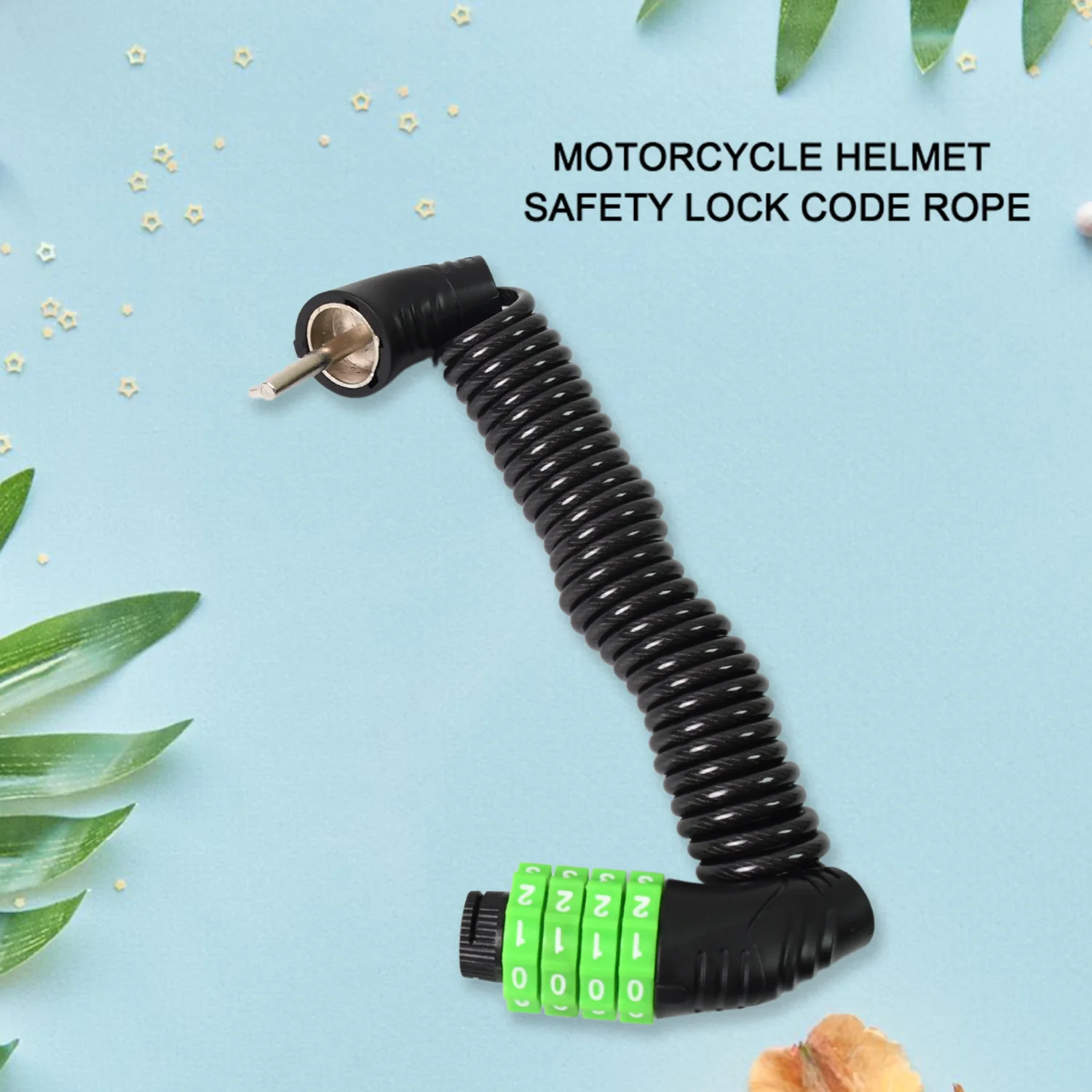 Spiral Cable Lock | 4-Digit Combination Code | Bicycle Security Lock (1 Pc) - Image 4