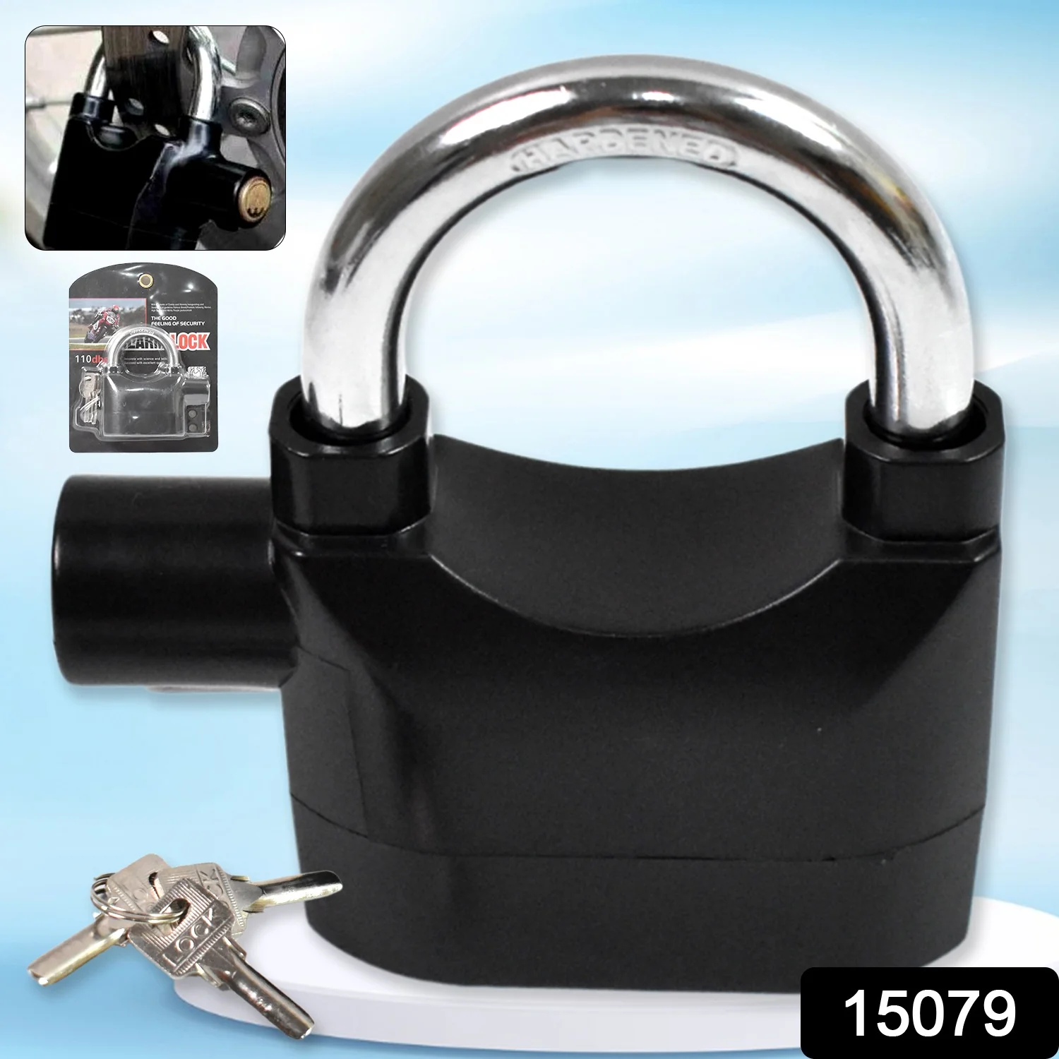 Plastic Body Waterproof Siren Alarm Smart Alarm Lock & 3 Keys (1 Set) - Image 2