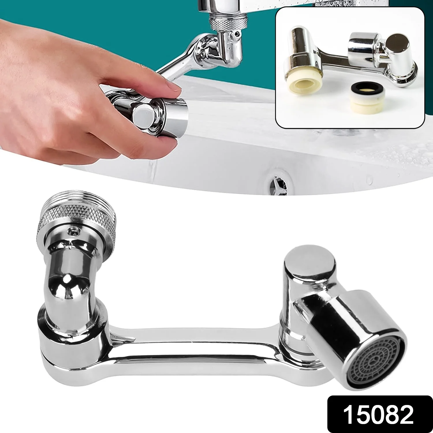 Splash Faucet Filter Faucet, 1080 Rotating Faucet Sprayer Head (1 Set) - Image 2