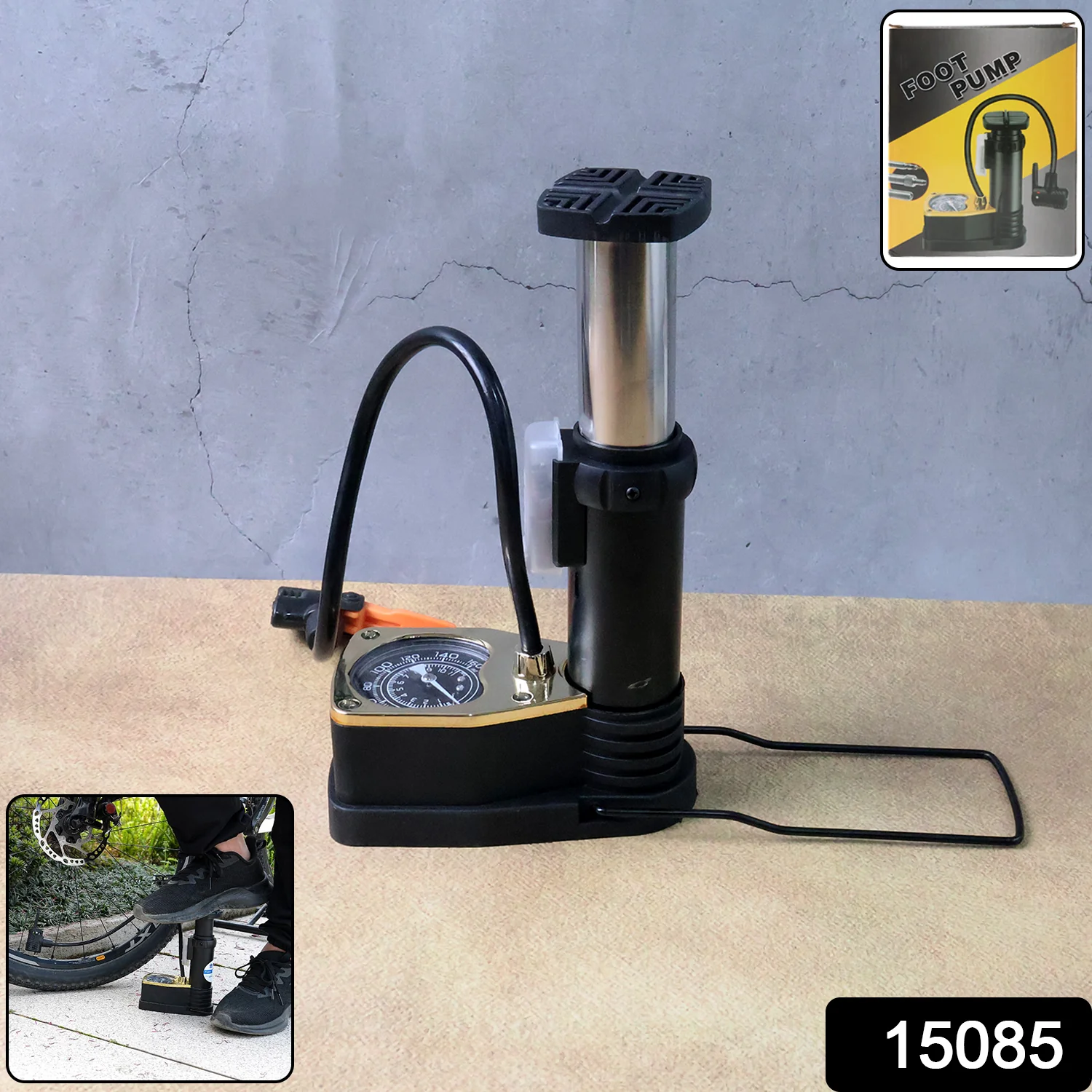 Portable High Pressure Foot Air Pump with Needle (1 Pc) - Image 2