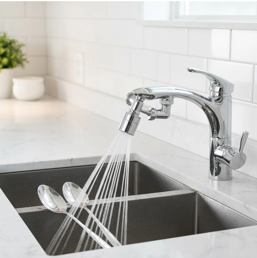 Rotating Splash Filter Faucet Sprayer Head Double O-ring Design For Bathroom Kitchen - Image 2