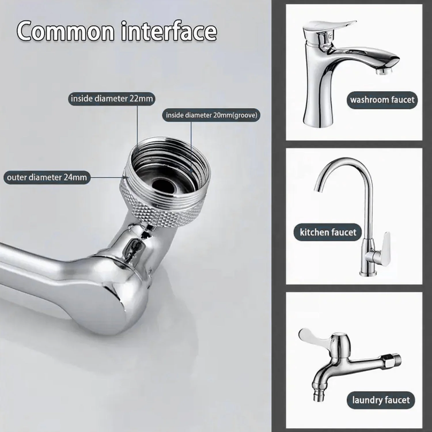 Rotating Splash Filter Faucet Sprayer Head Double O-ring Design For Bathroom Kitchen - Image 3