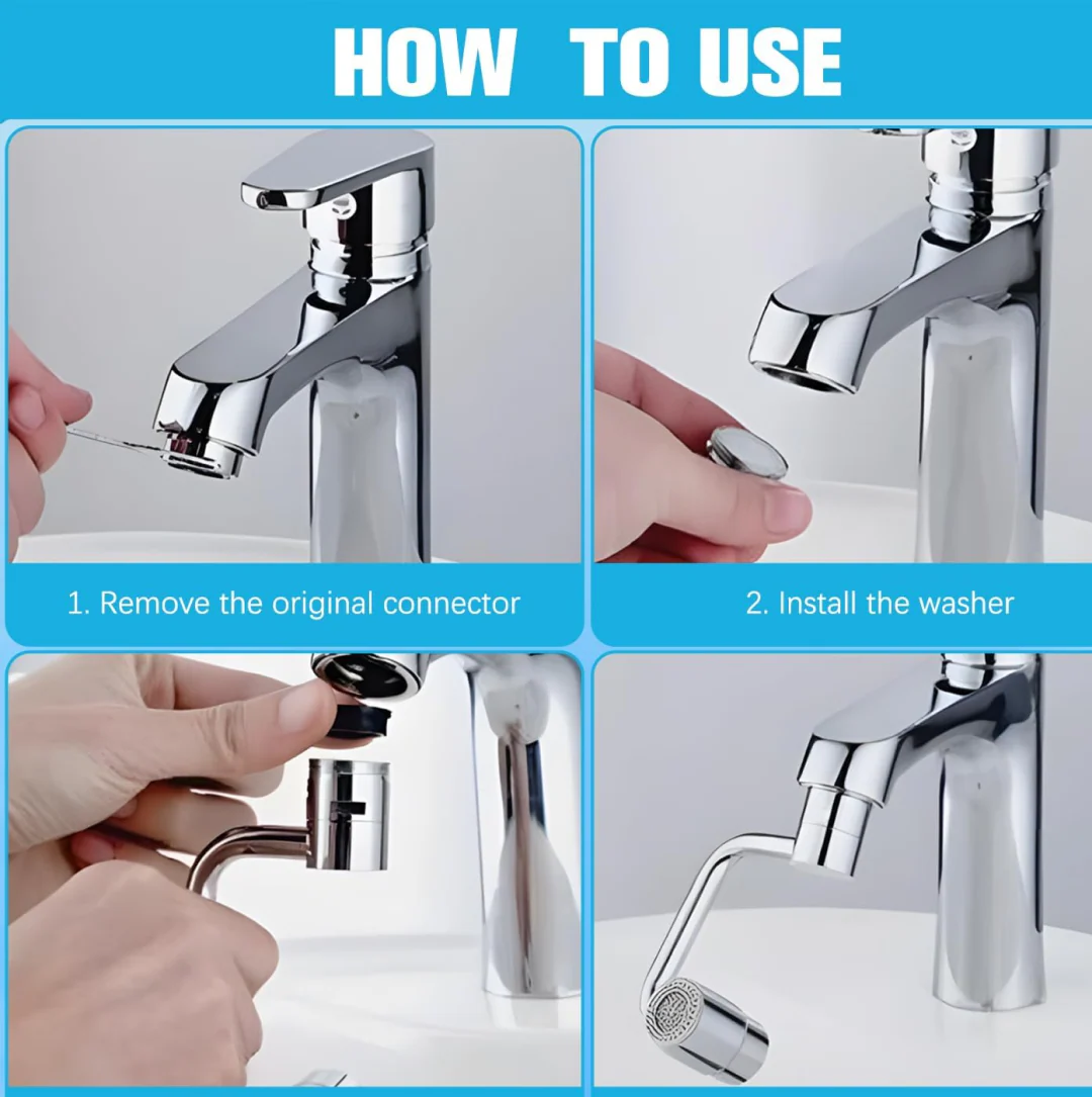 Rotating Splash Filter Faucet Sprayer Head Double O-ring Design For Bathroom Kitchen - Image 5